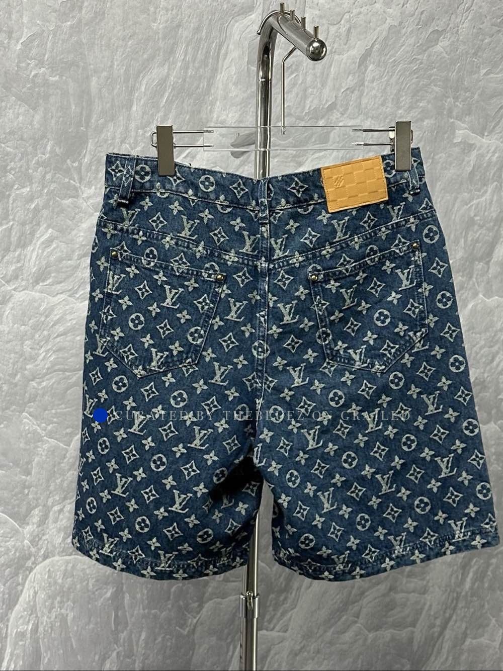 Louis Vuitton Blue Denim Patterned Shorts Size US 32 / EU 48 - 2 Thumbnail