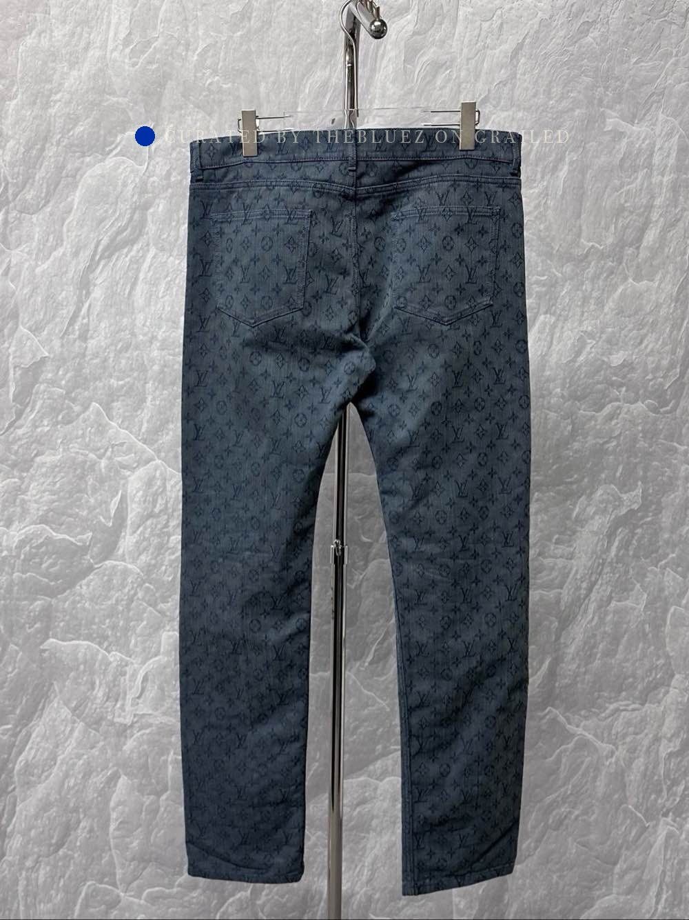 Louis Vuitton Blue Patterned Denim Pants Size 38 Size US 38 / EU 54 - 2 Thumbnail