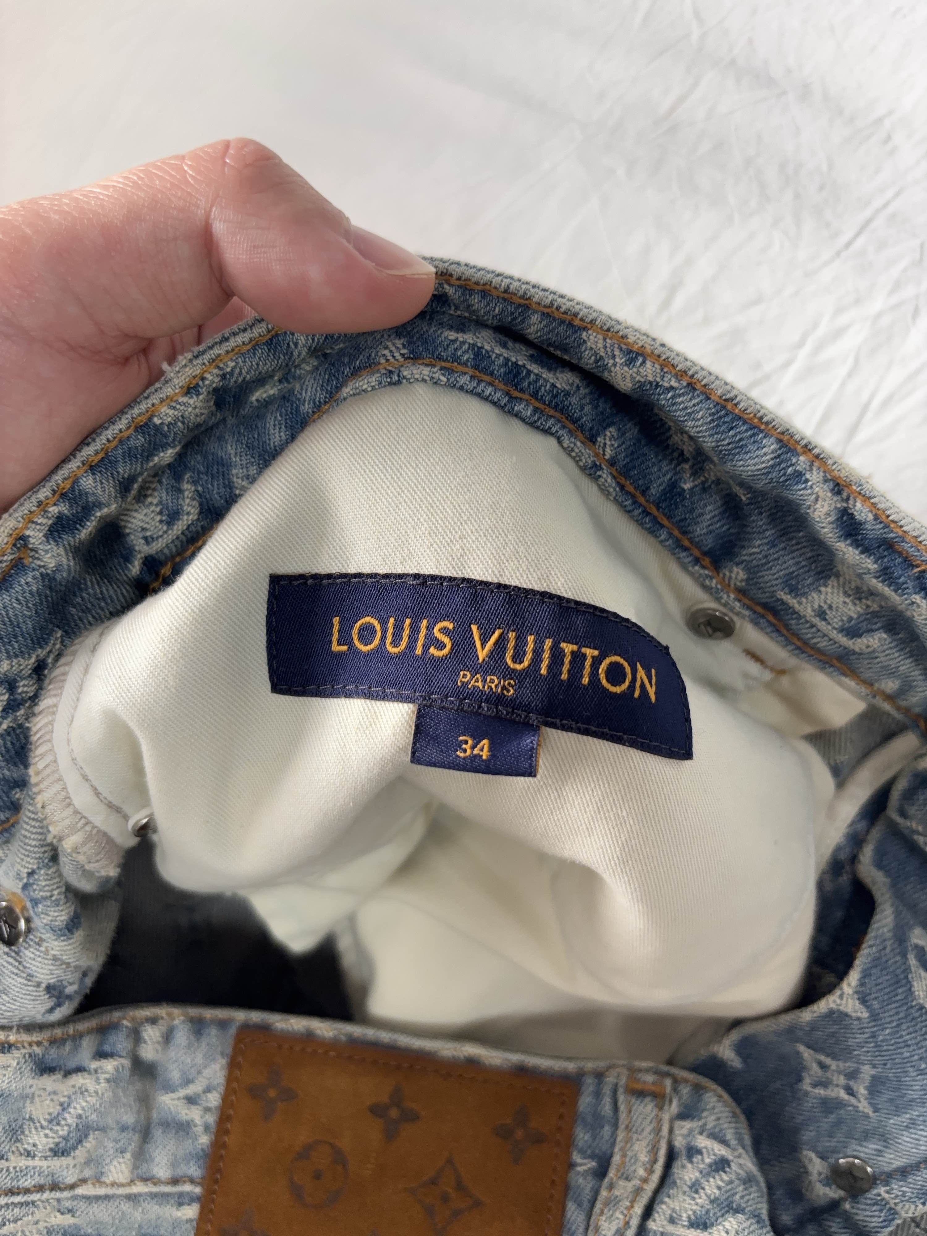 Louis Vuitton Blue Denim Pants with Pattern and Graphic Design Size US 34 / EU 50 - 3 Thumbnail
