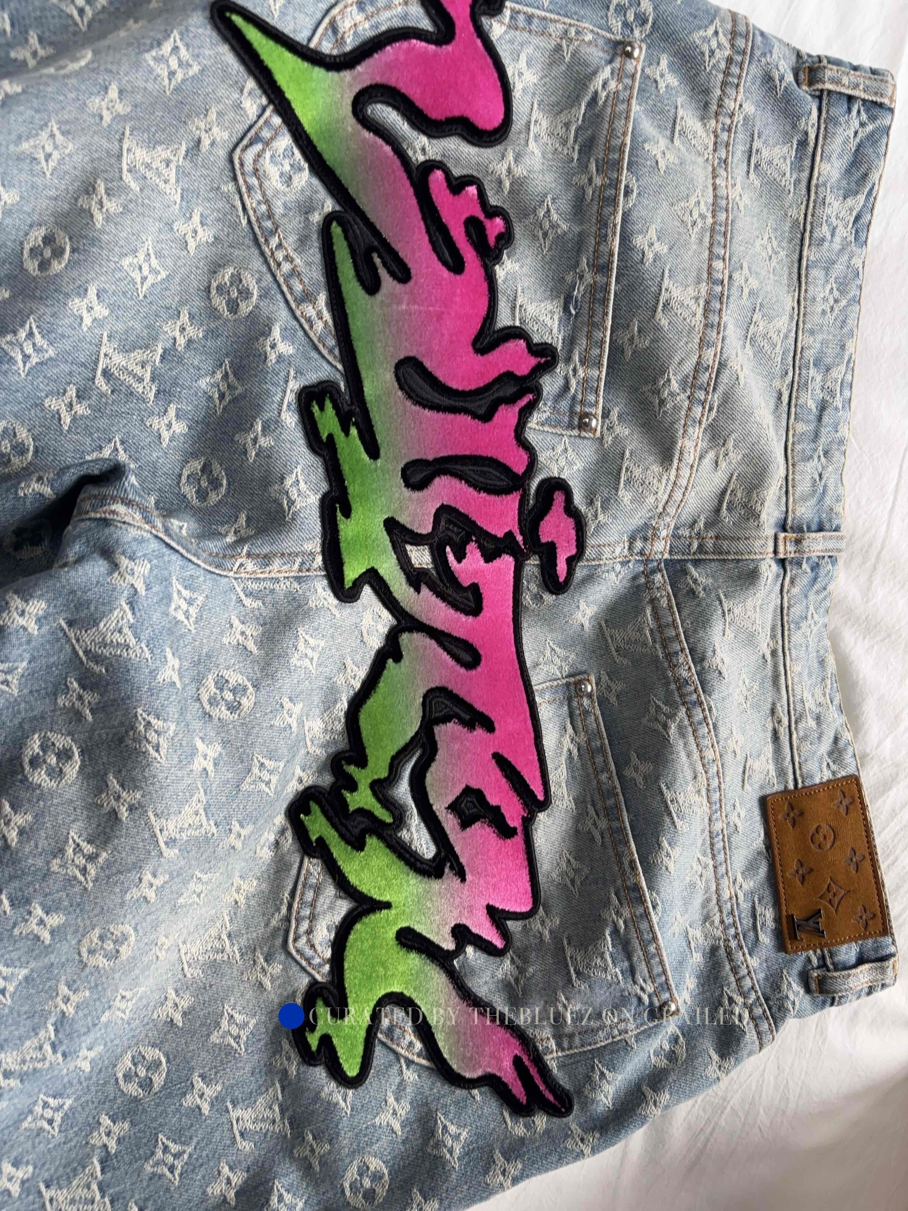 Louis Vuitton Blue Denim Pants with Pattern and Graphic Design Size US 34 / EU 50 - 7 Thumbnail