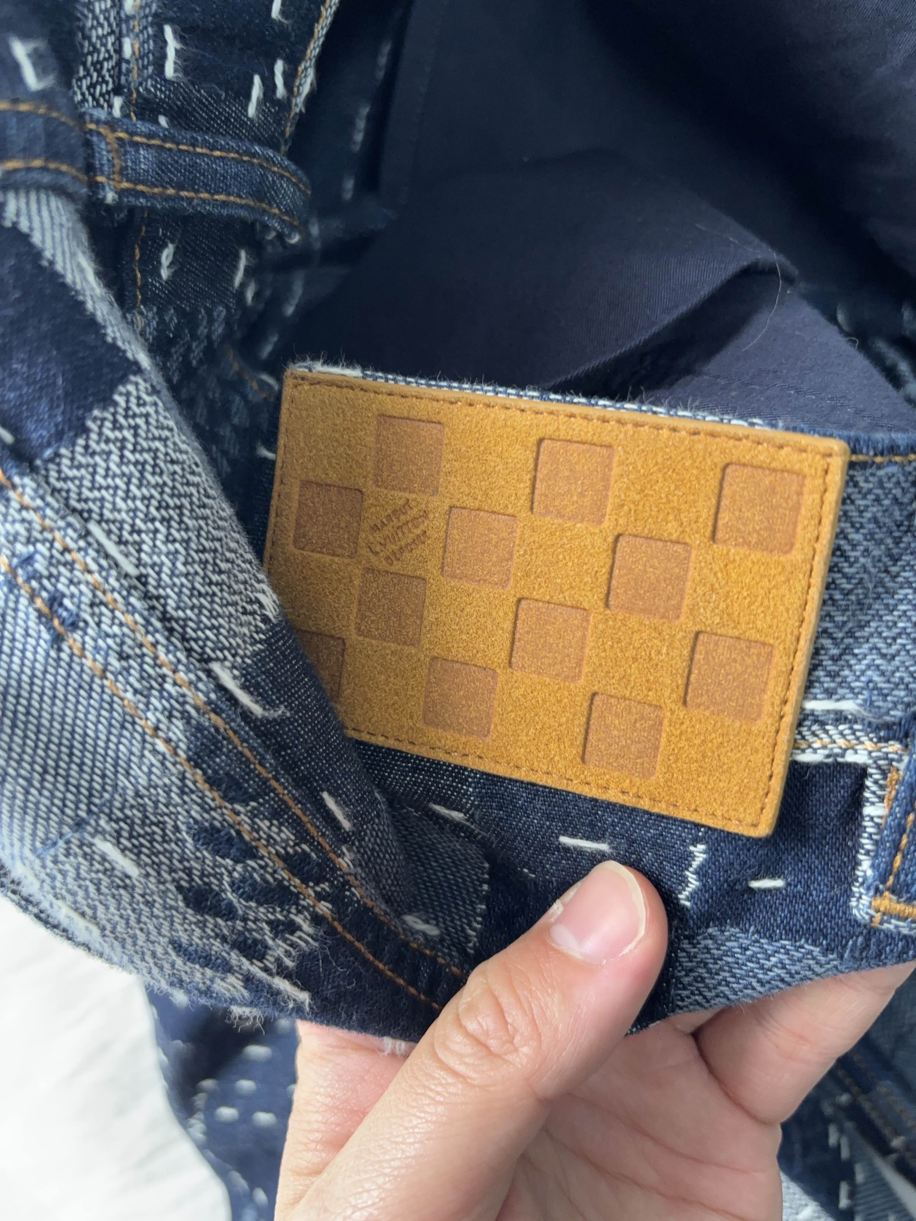 Louis Vuitton Blue Checkered Patchwork Denim Pants Size 30 Size US 30 / EU 46 - 5 Thumbnail