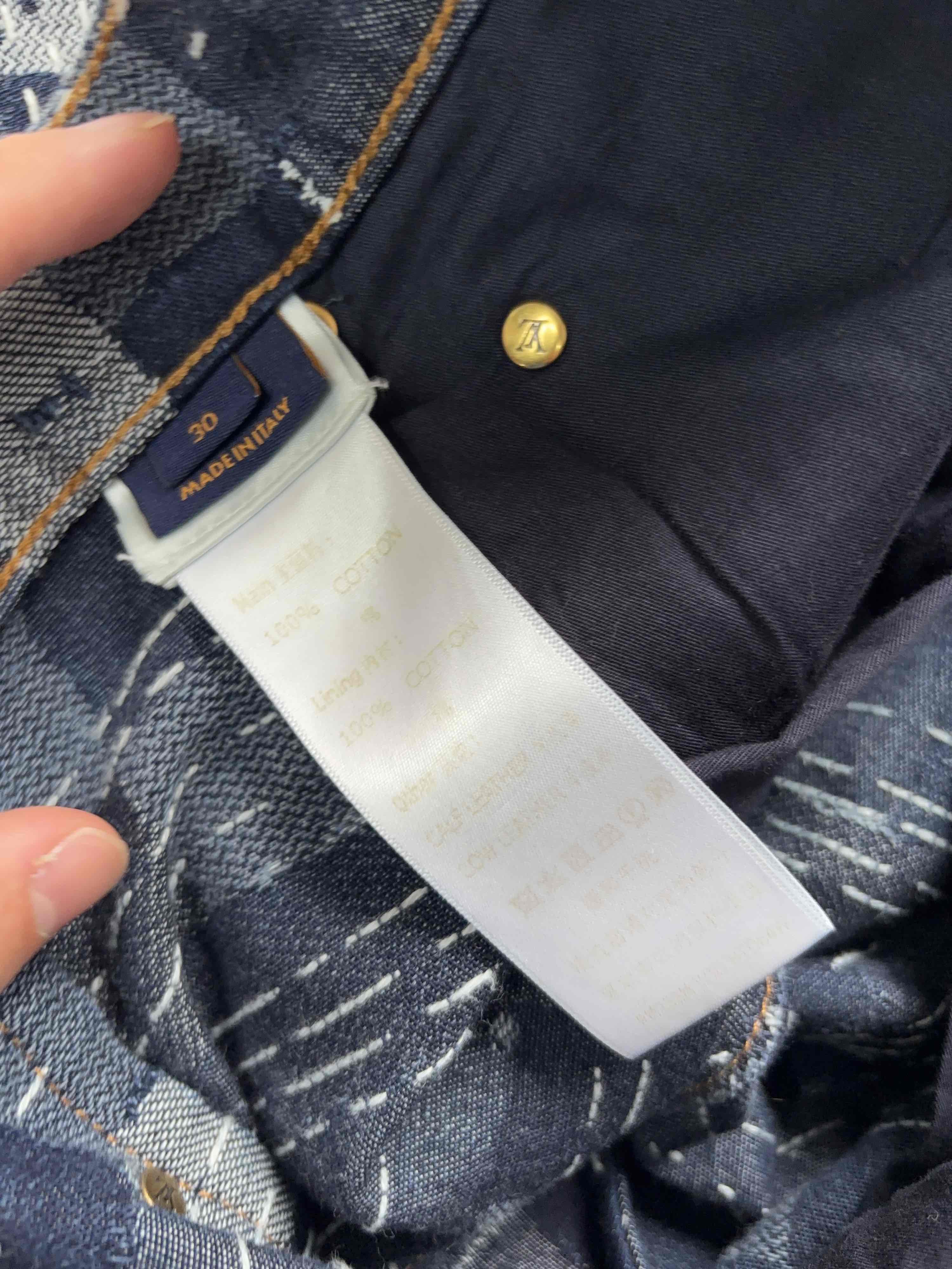 Louis Vuitton Blue Checkered Patchwork Denim Pants Size 30 Size US 30 / EU 46 - 4 Thumbnail