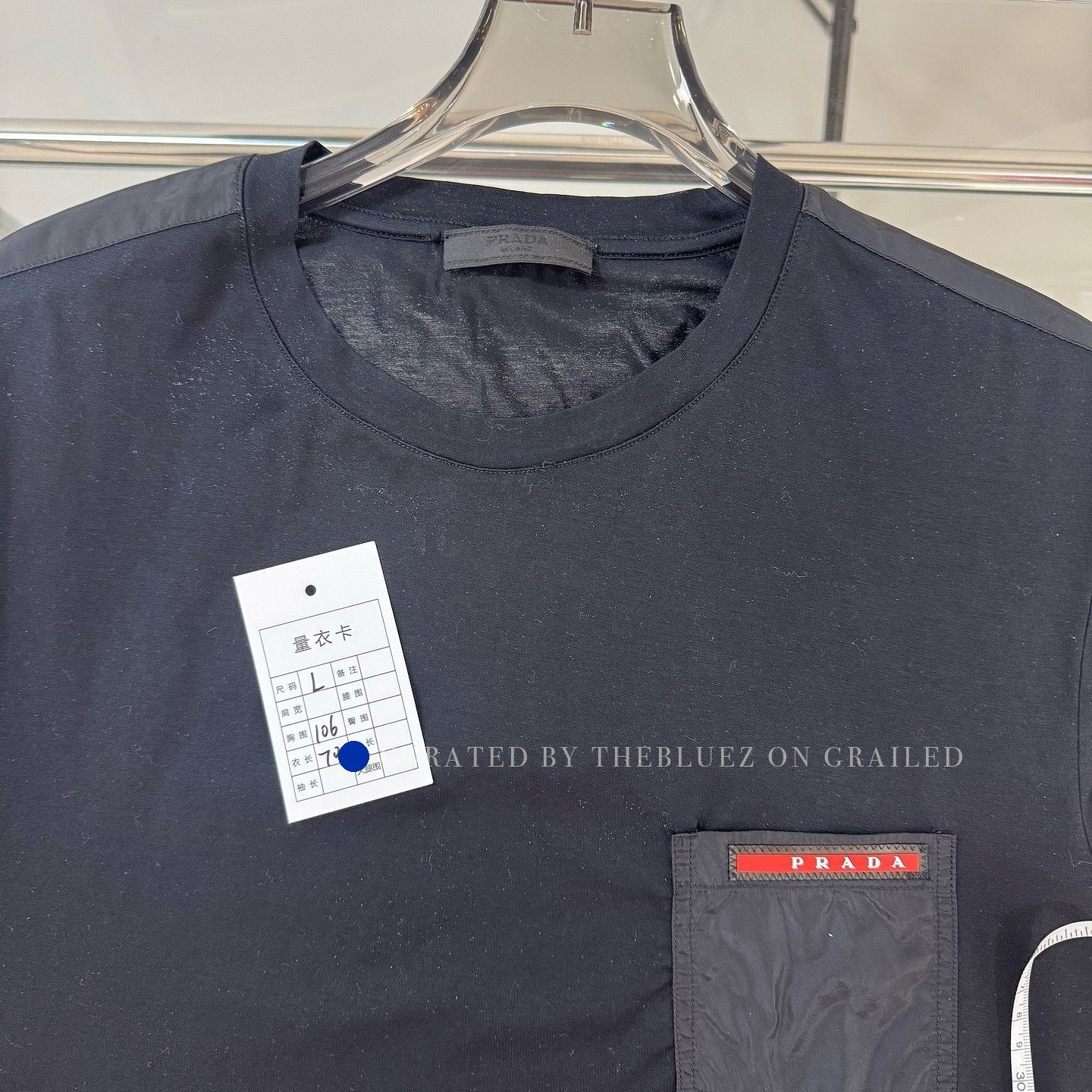 Prada Black Short-Sleeve T-Shirt with Front Pocket Size US L / EU 52-54 / 3 - 5 Thumbnail