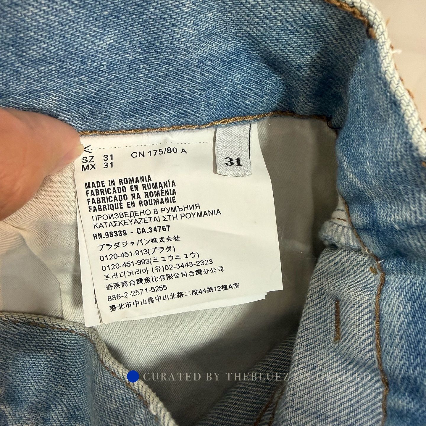 Prada Blue Denim Straight-Leg Jeans Size US 32 / EU 48 - 4 Thumbnail