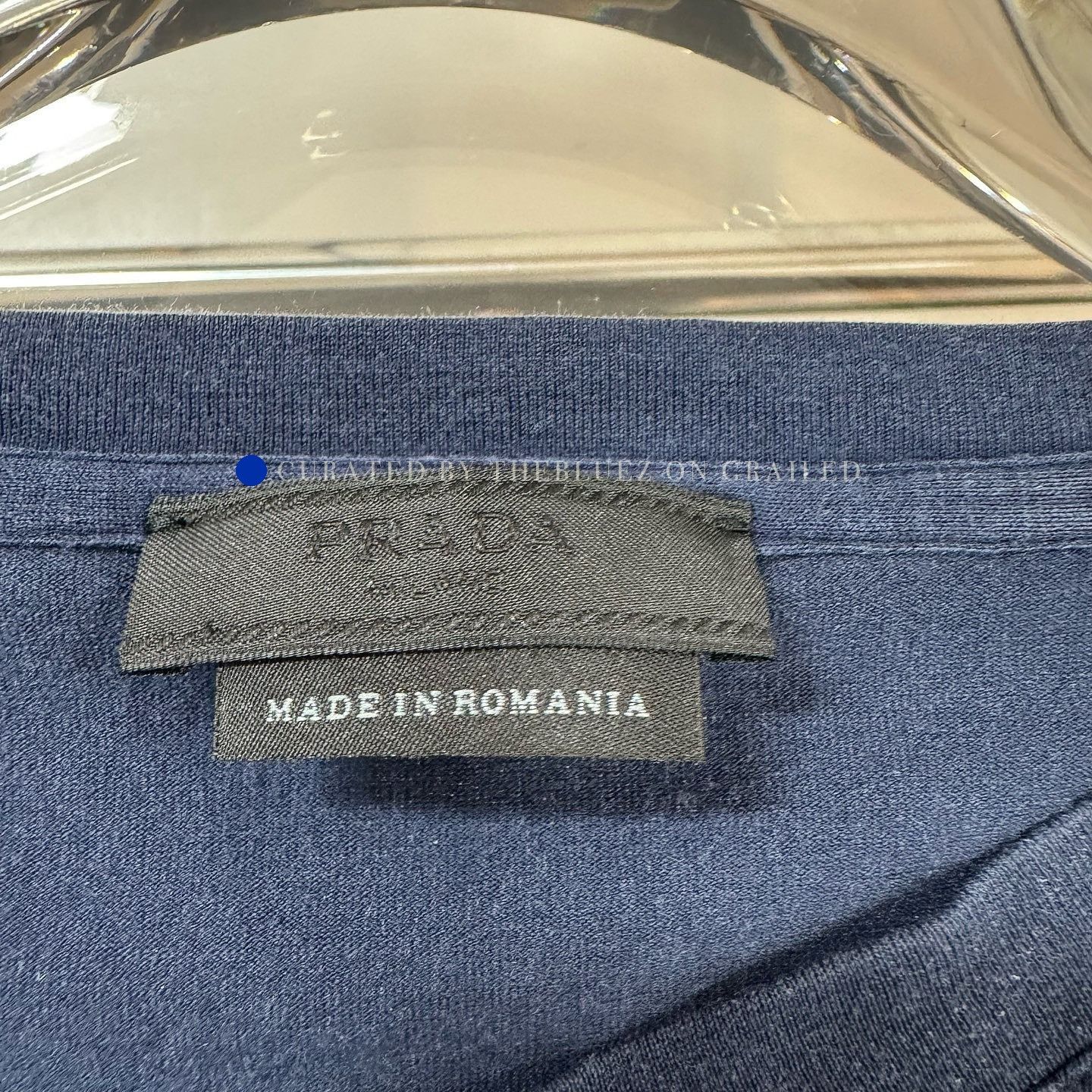 Prada Blue Short Sleeve Crewneck T-Shirt with Pocket Size US L / EU 52-54 / 3 - 3 Thumbnail