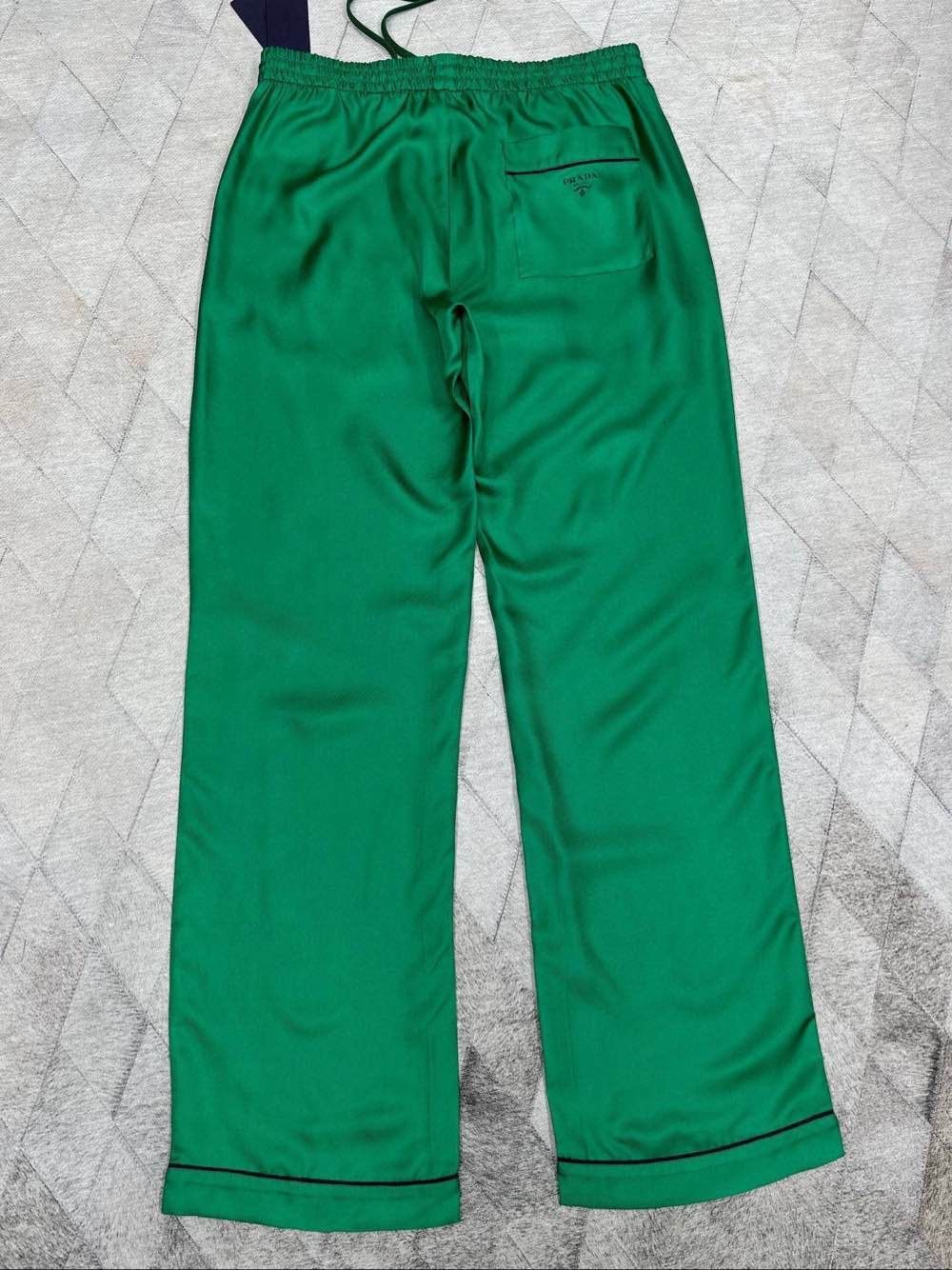 Prada Green Casual Drawstring Pants Size US 34 / EU 50 - 2 Thumbnail