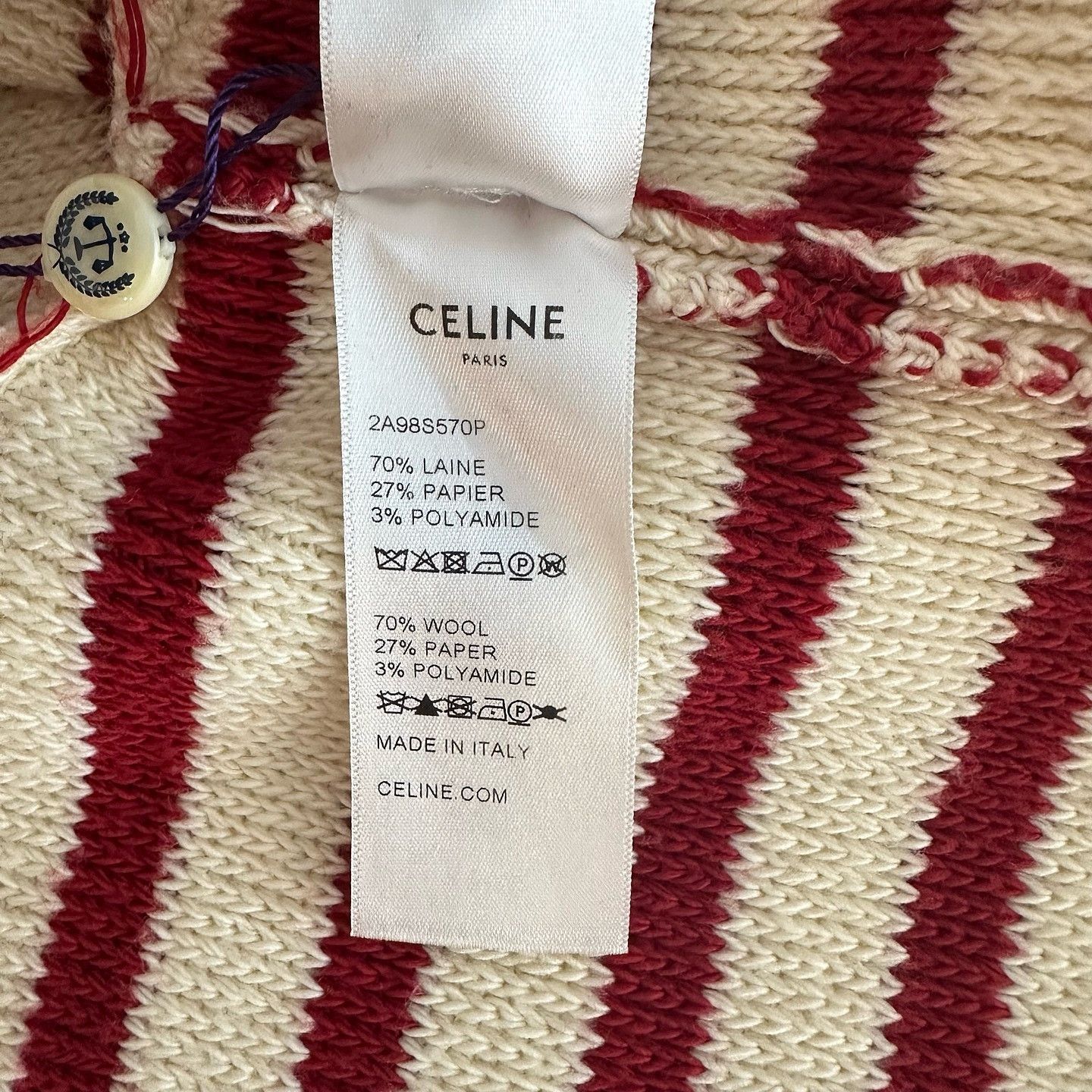 Celine Celine Striped Button-Up Sweater Size M Size M / US 6-8 / IT 42-44 - 5 Thumbnail