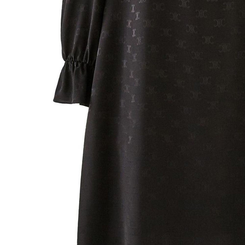 Celine Celine Triomphe Jacquard Silk Ruffle Dress Size 36 Size XS / US 0-2 / IT 36-38 - 8 Thumbnail