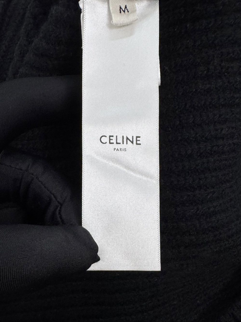 Celine Celine Leather Logo Ribbed Hoodie Size M Size US M / EU 48-50 / 2 - 4 Thumbnail