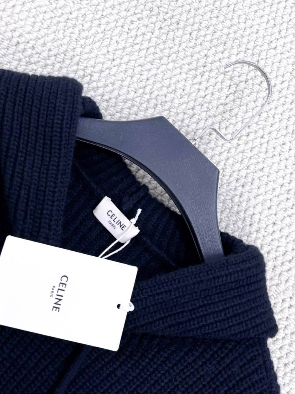 Celine Celine Leather Logo Ribbed Hoodie Size M Size US M / EU 48-50 / 2 - 3 Thumbnail