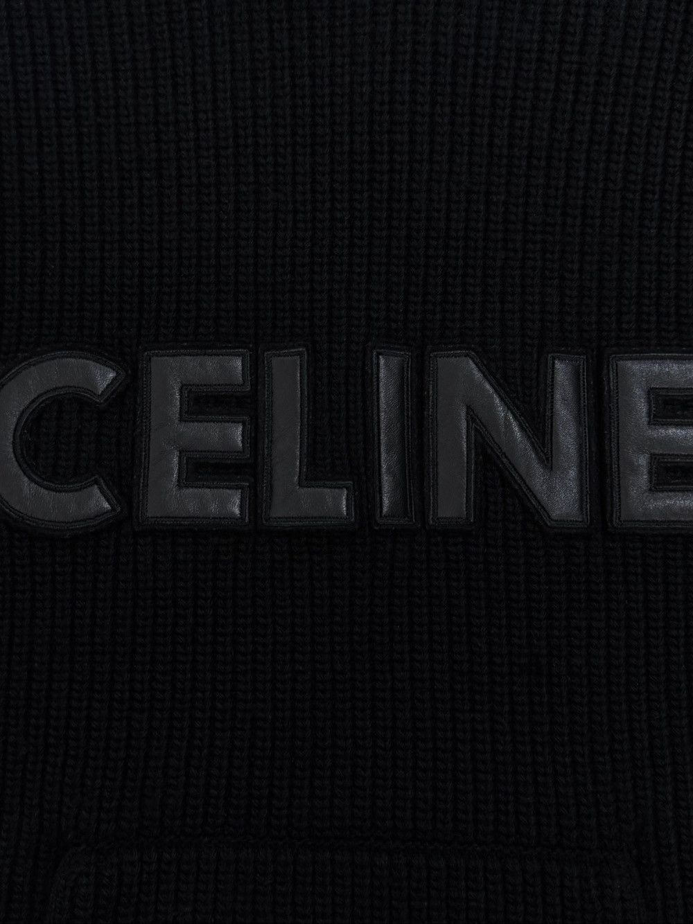 Celine Celine Leather Logo Ribbed Hoodie Size M Size US M / EU 48-50 / 2 - 5 Thumbnail