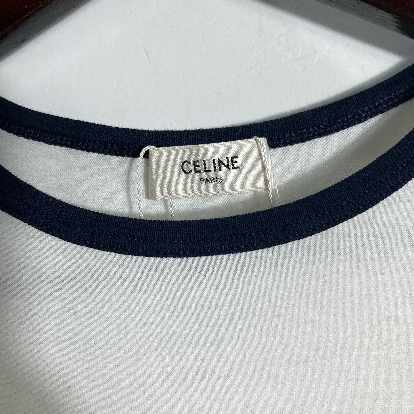 Celine Celine Triomphe Logo Ringer T-Shirt Size S Size S / US 4 / IT 40 - 3 Thumbnail