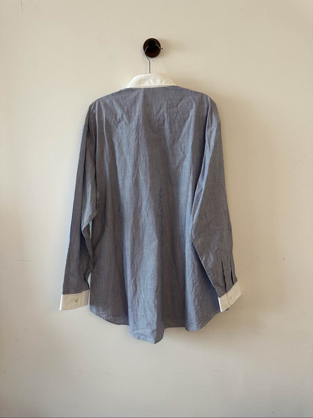Celine Celine Contrast Collar Pinstripe Button Up Shirt Size 40 Size M / US 6-8 / IT 42-44 - 2 Thumbnail
