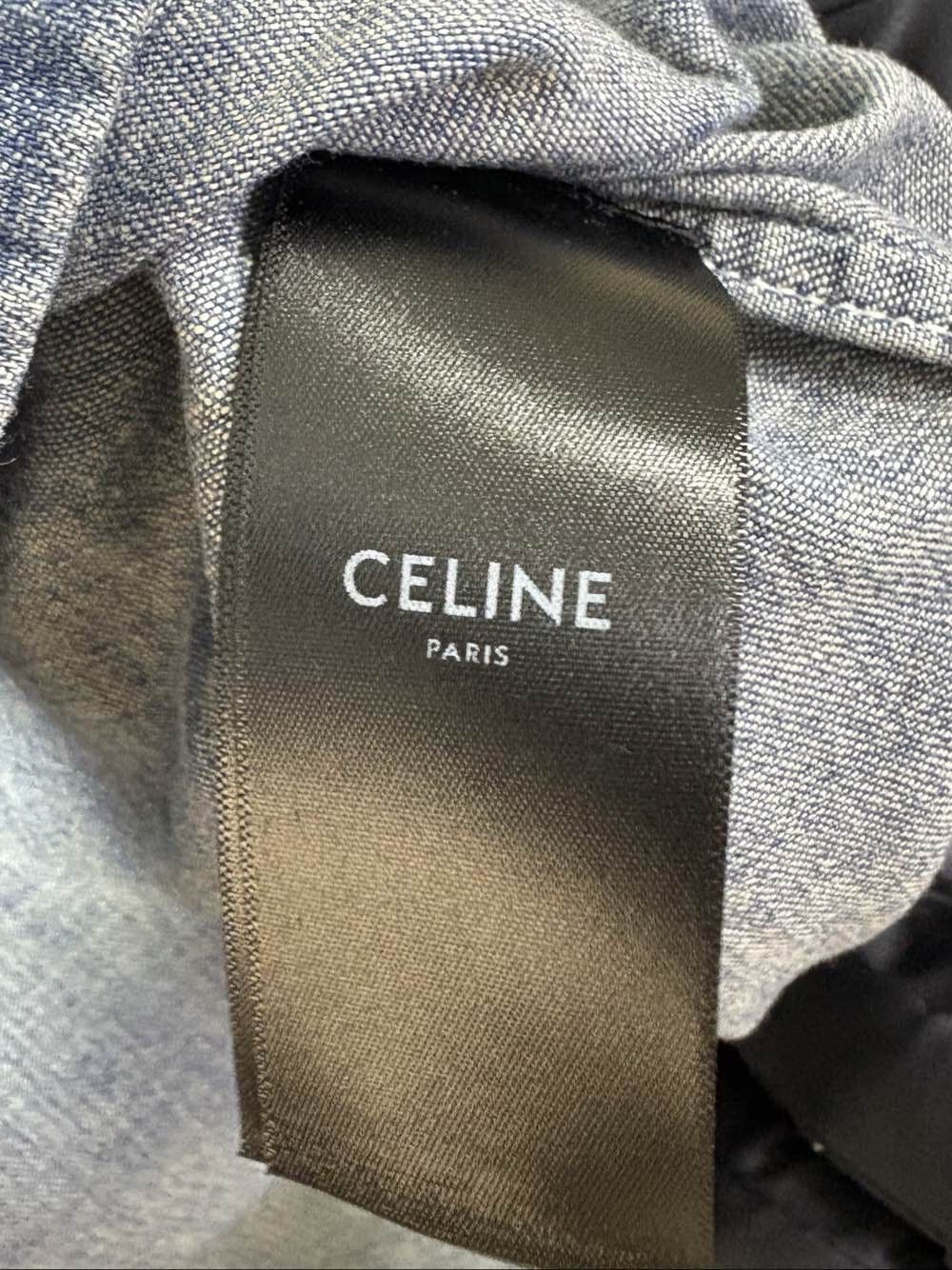 Celine CELINE Logo Denim Shirt Size XS Size US XS / EU 42 / 0 - 4 Thumbnail