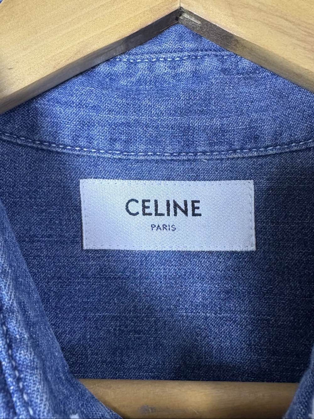 Celine CELINE Logo Denim Shirt Size XS Size US XS / EU 42 / 0 - 3 Thumbnail
