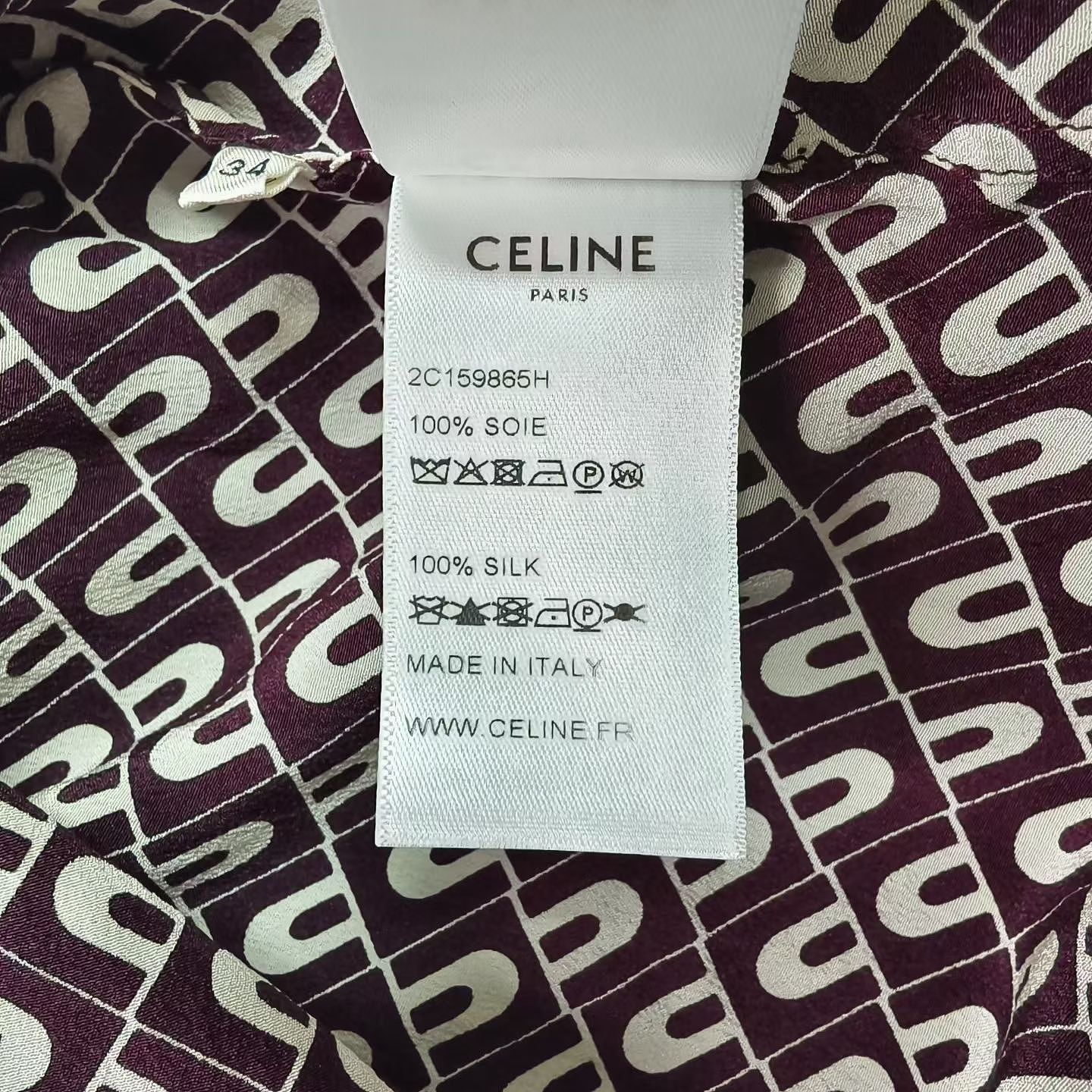 Celine Celine Monogram Silk Button Up Shirt Size 34 Size XS / US 0-2 / IT 36-38 - 5 Thumbnail