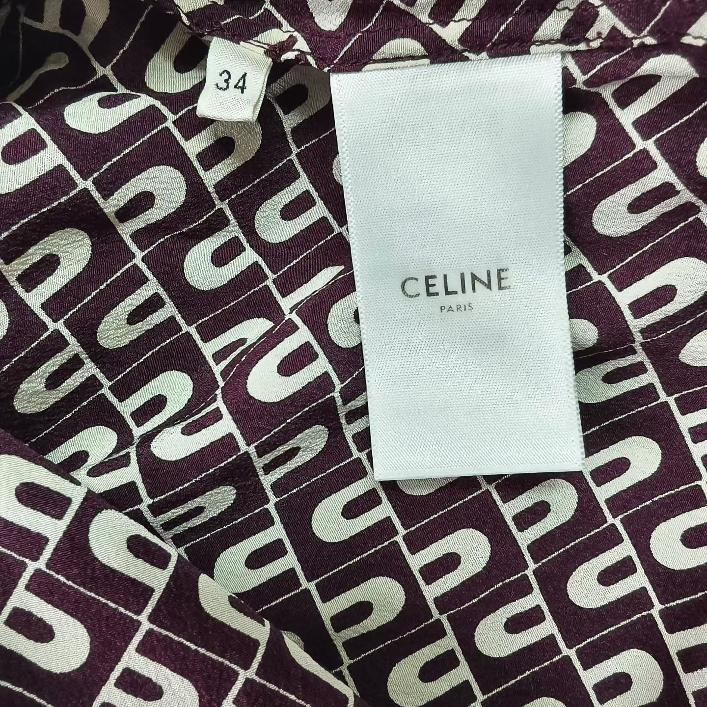 Celine Celine Monogram Silk Button Up Shirt Size 34 Size XS / US 0-2 / IT 36-38 - 4 Thumbnail