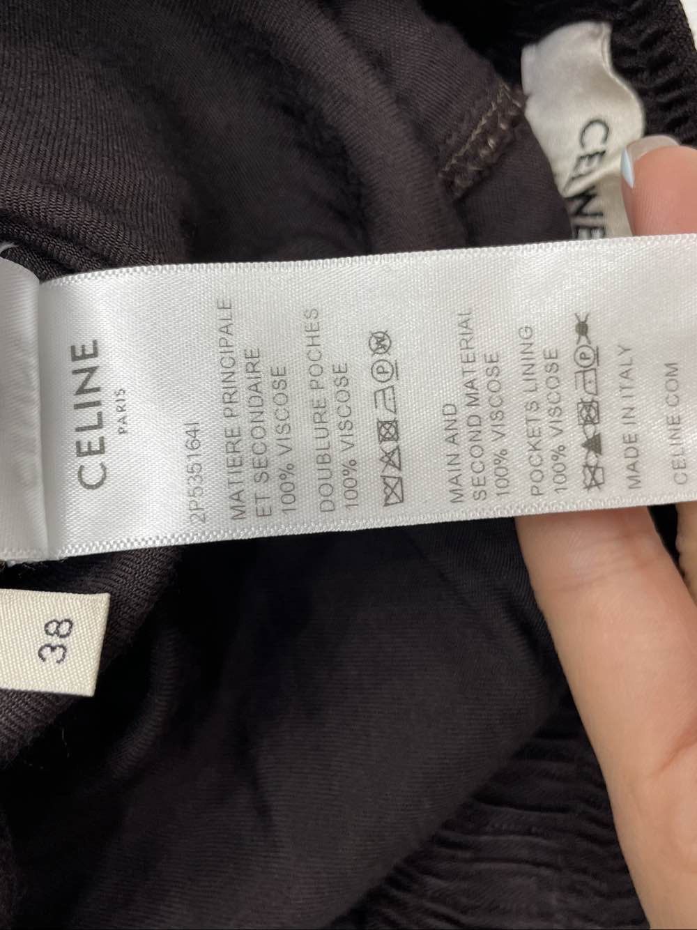 Celine Celine Viscose Logo Patch Pants Size 38 Size 27" / US 4 / IT 40 - 4 Thumbnail