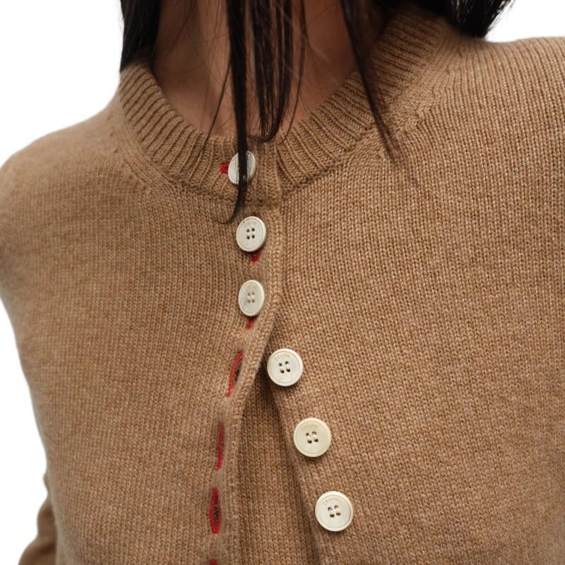 Celine Celine Brown Cashmere Button Up Sweater Size L Size L / US 10 / IT 46 - 9 Thumbnail