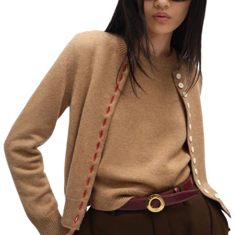 Celine Celine Brown Cashmere Button Up Sweater Size L Size L / US 10 / IT 46 - 7 Thumbnail