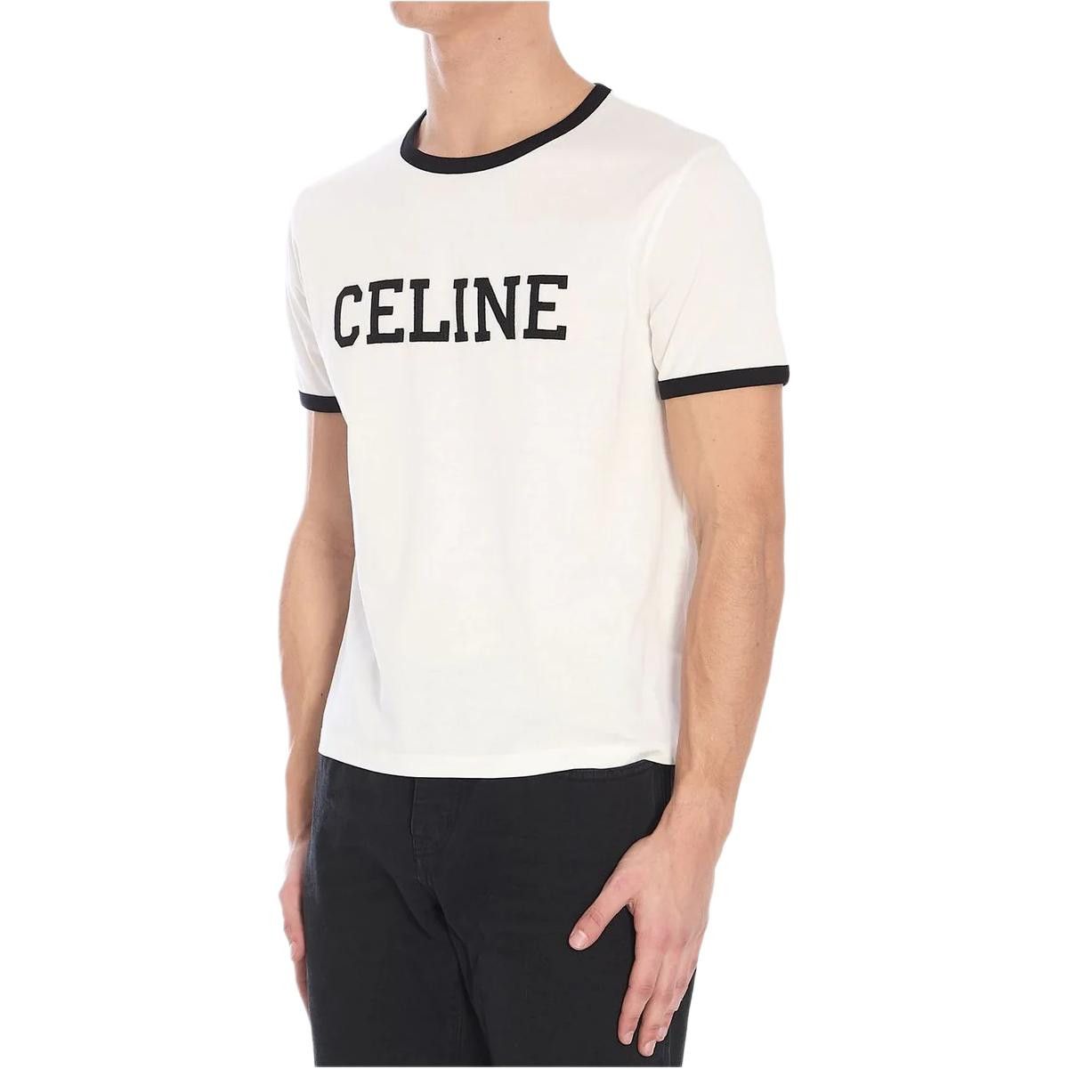 Celine Celine Logo Ringer T-Shirt Size XL Size US XL / EU 56 / 4 - 10 Thumbnail