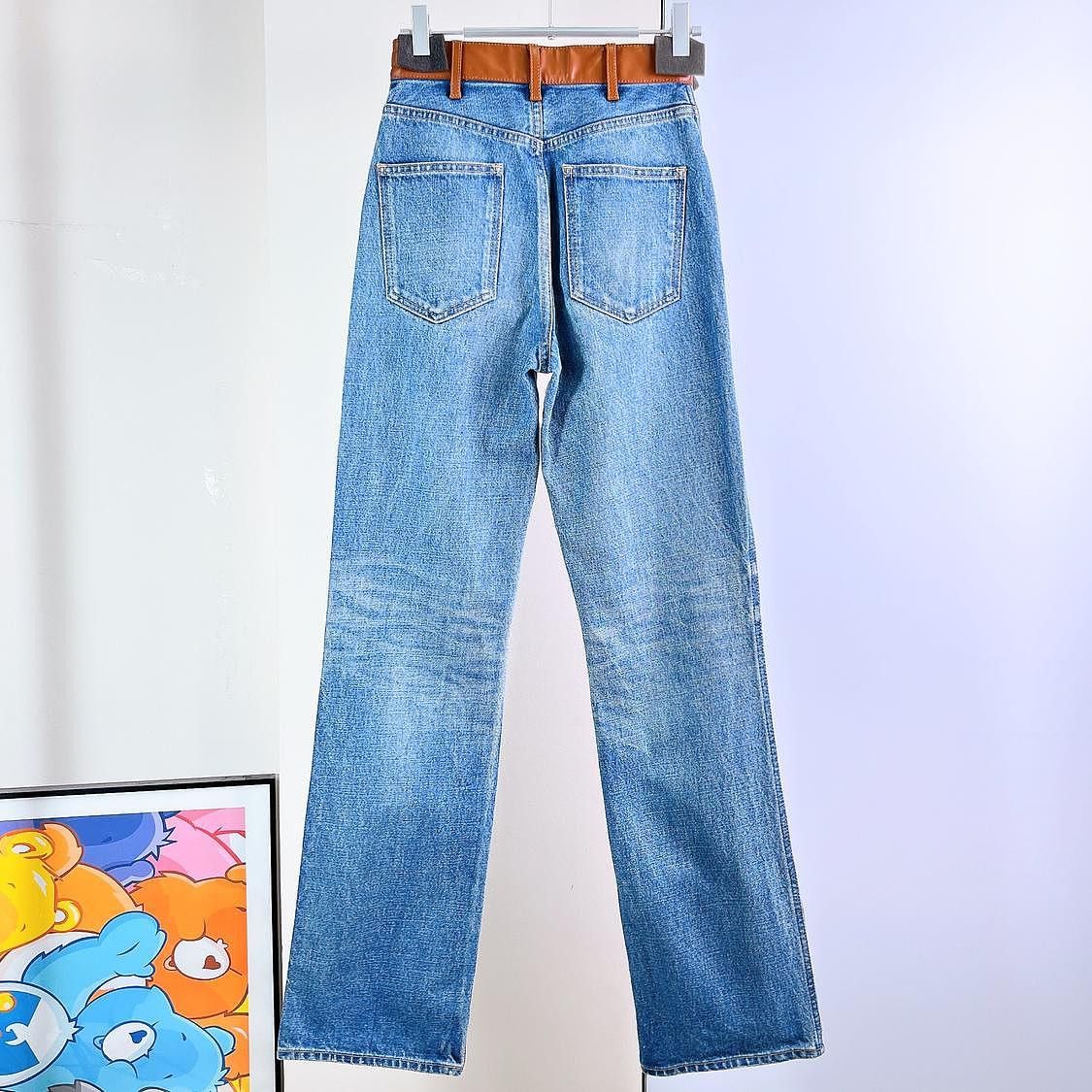 Celine CELINE Triomphe Leather Waist Jeans Size 25 Size 25" / US 0 / IT 36 - 2 Thumbnail