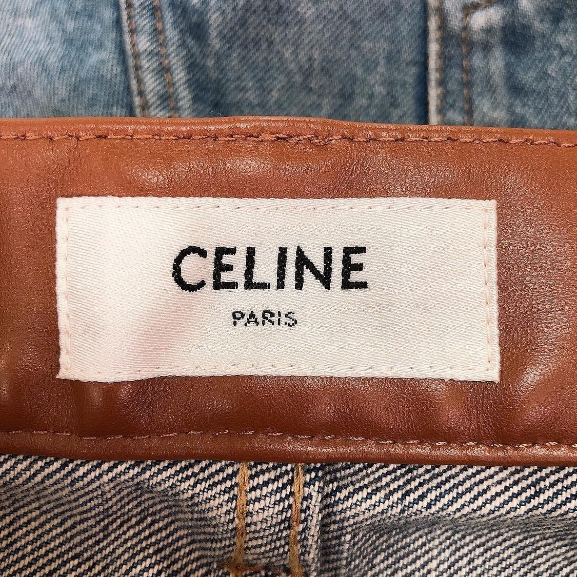 Celine CELINE Triomphe Leather Waist Jeans Size 25 Size 25" / US 0 / IT 36 - 3 Thumbnail