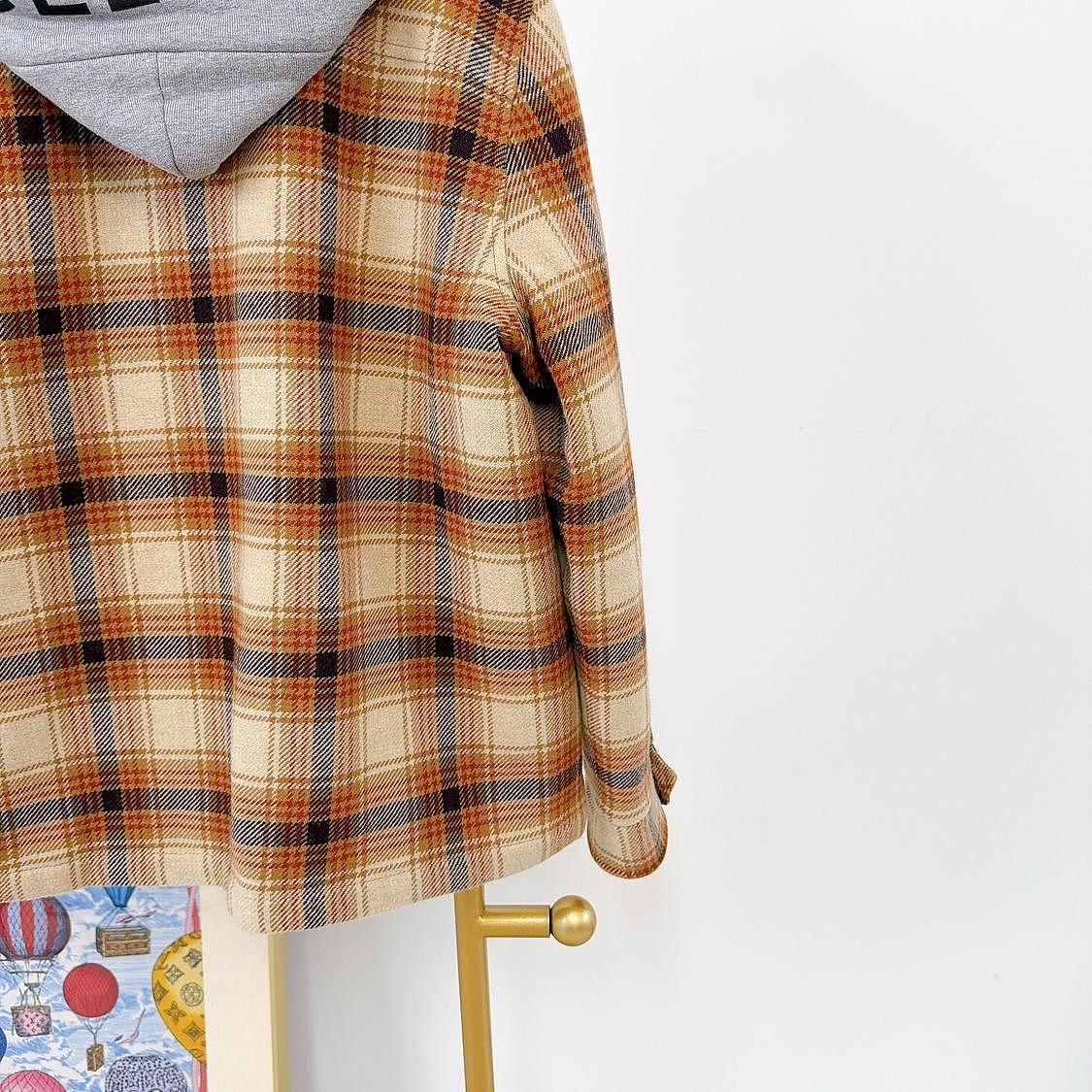 Celine CELINE Plaid Logo Hooded Shirt Jacket Size M Size US M / EU 48-50 / 2 - 7 Thumbnail