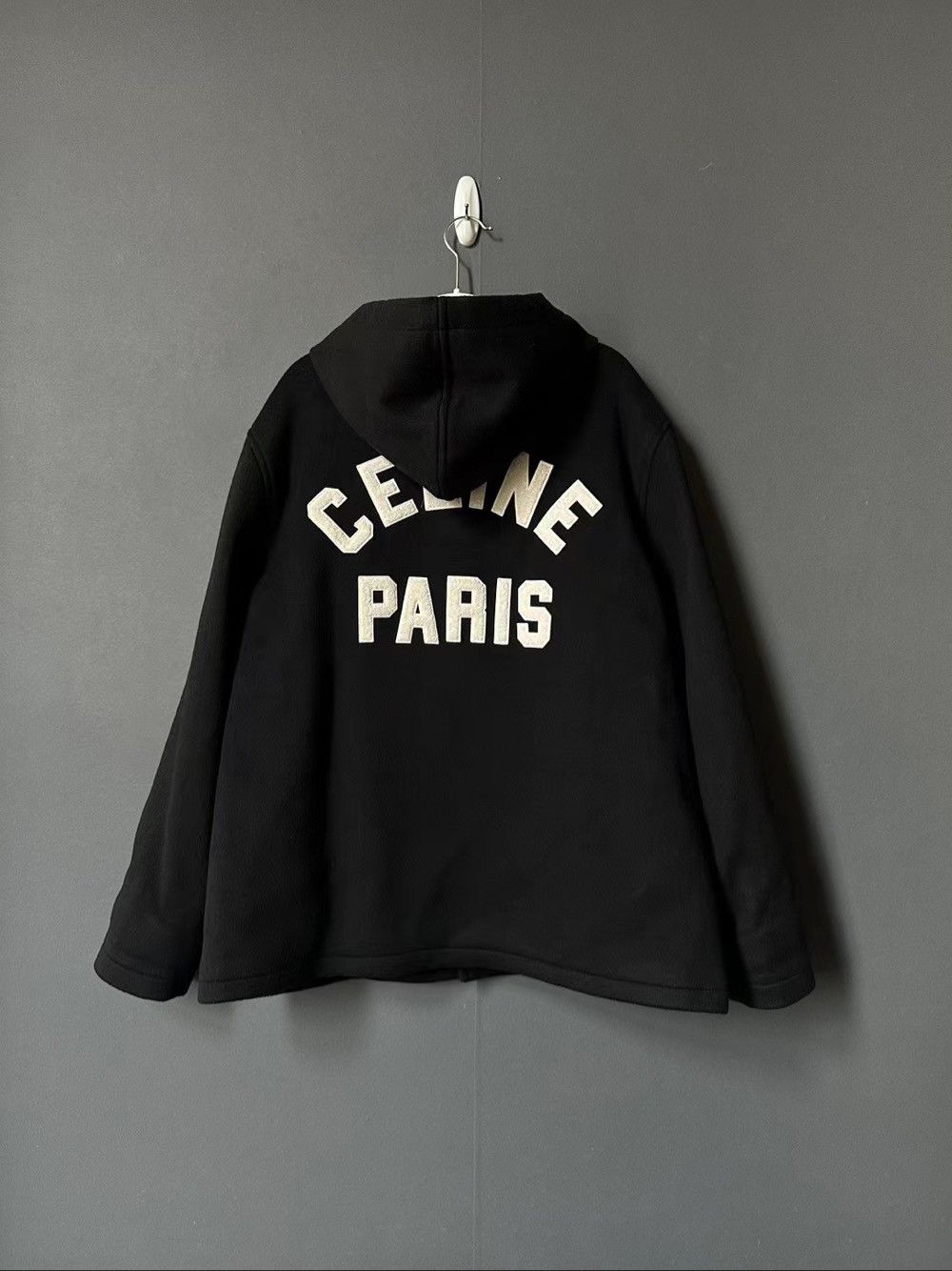 Celine Celine Wool Logo Hooded Coat Size L Size US L / EU 52-54 / 3 - 2 Thumbnail