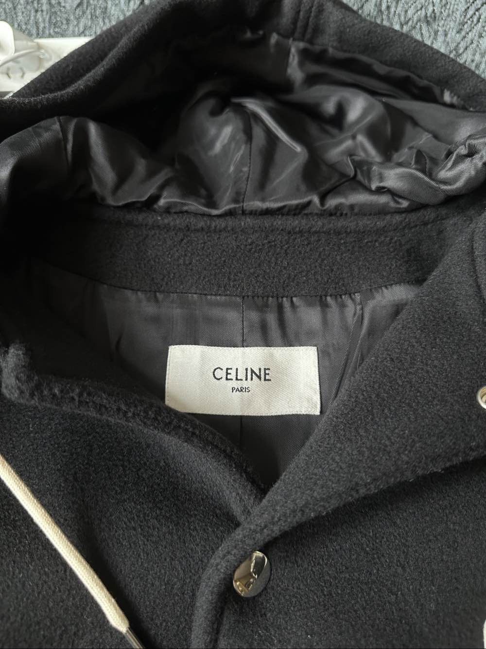 Celine Celine Wool Logo Hooded Coat Size L Size US L / EU 52-54 / 3 - 3 Thumbnail