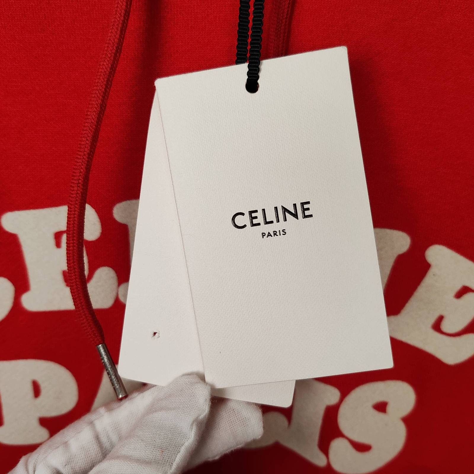 Celine Celine Logo Hoodie Red Size S Size S / US 4 / IT 40 - 5 Thumbnail