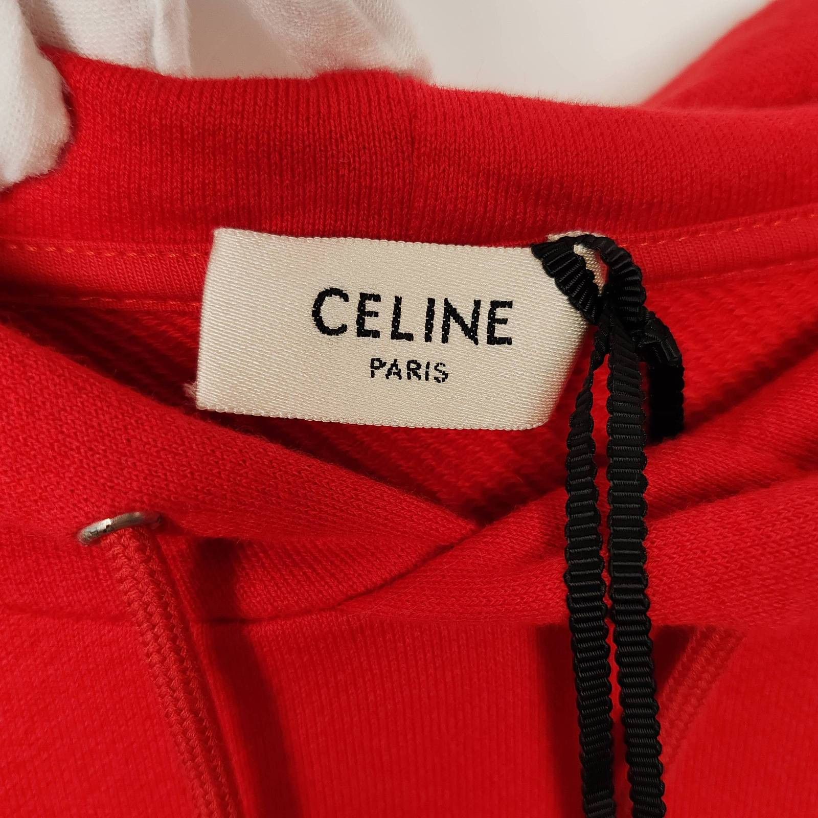 Celine Celine Logo Hoodie Red Size S Size S / US 4 / IT 40 - 3 Thumbnail