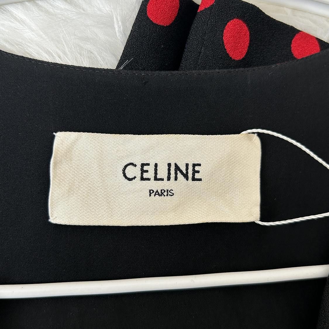 Celine Celine Polka Dot V-Neck Midi Dress Size 34 Size XS / US 0-2 / IT 36-38 - 3 Thumbnail
