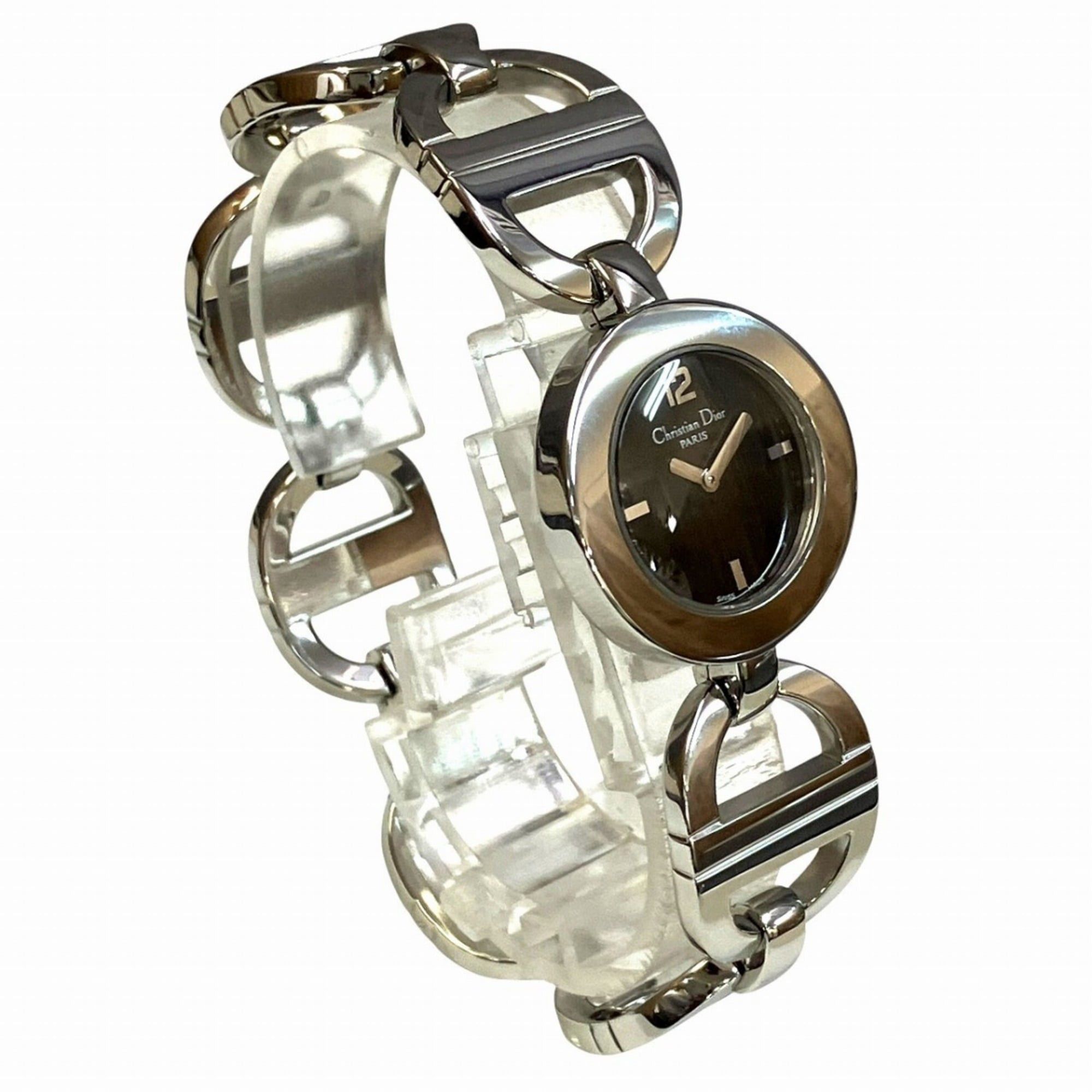 Dior Christian Dior Malice watch, total weight 55.3g, stainless steel, quartz movement, black dial, CD22110 Size ONE SIZE - 3 Thumbnail