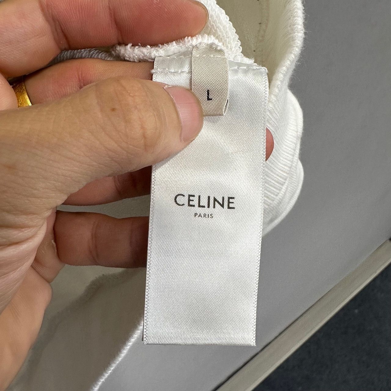 Celine CELINE Logo Hoodie Size L Size US L / EU 52-54 / 3 - 4 Thumbnail