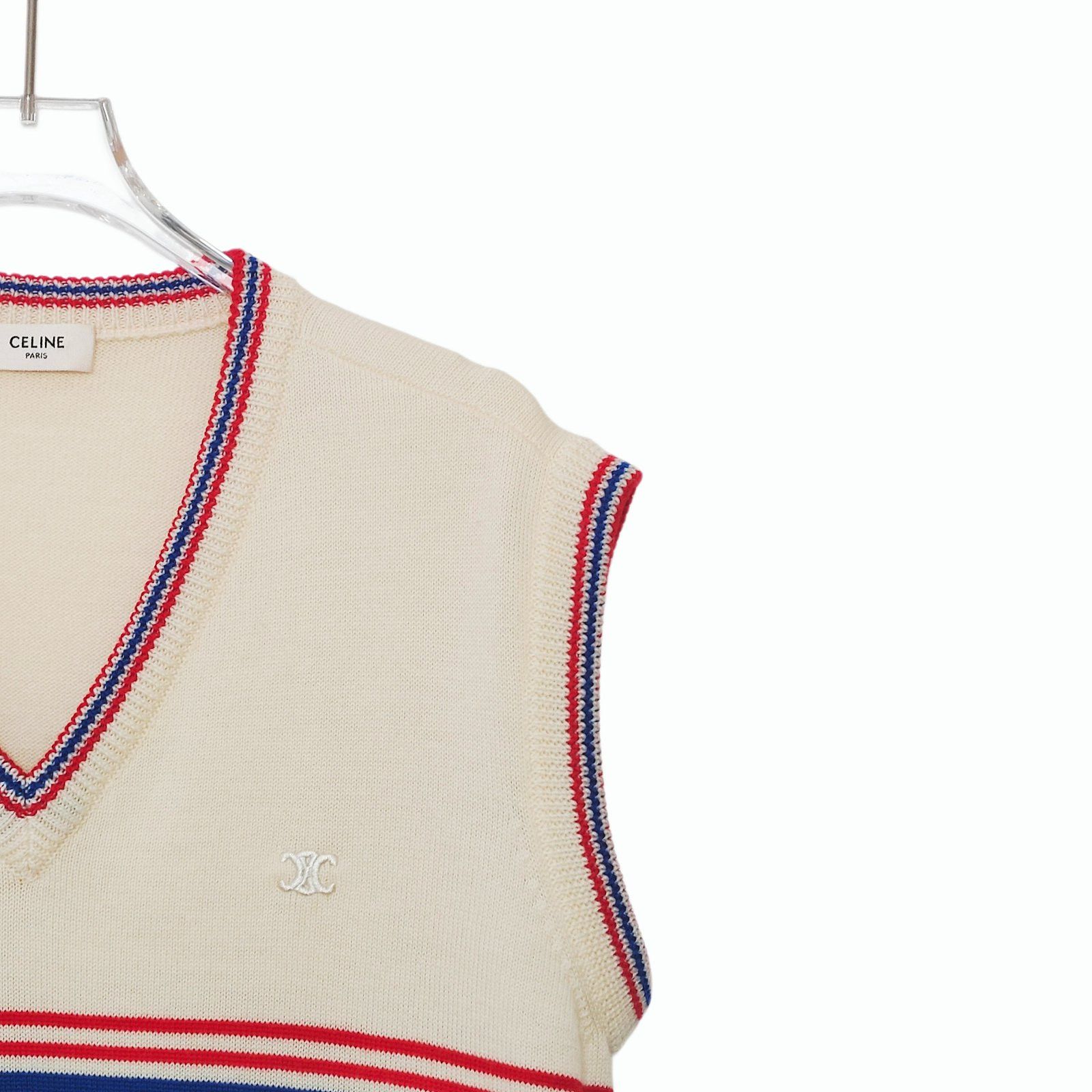 Celine Celine Striped V-Neck Sweater Vest Size XS Size US XS / EU 42 / 0 - 5 Thumbnail