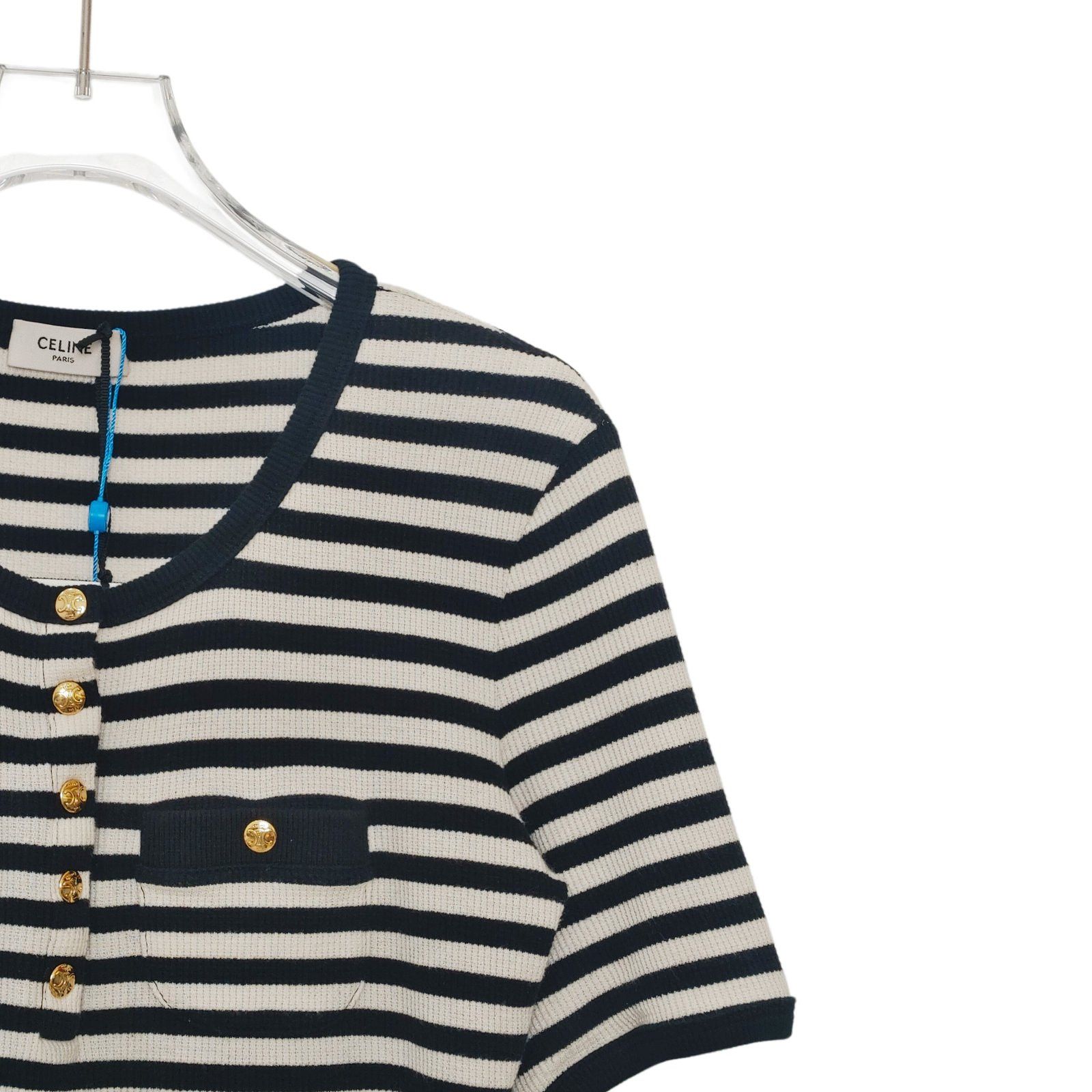 Celine Celine Striped Knit Button Up Top Size S Size S / US 4 / IT 40 - 5 Thumbnail