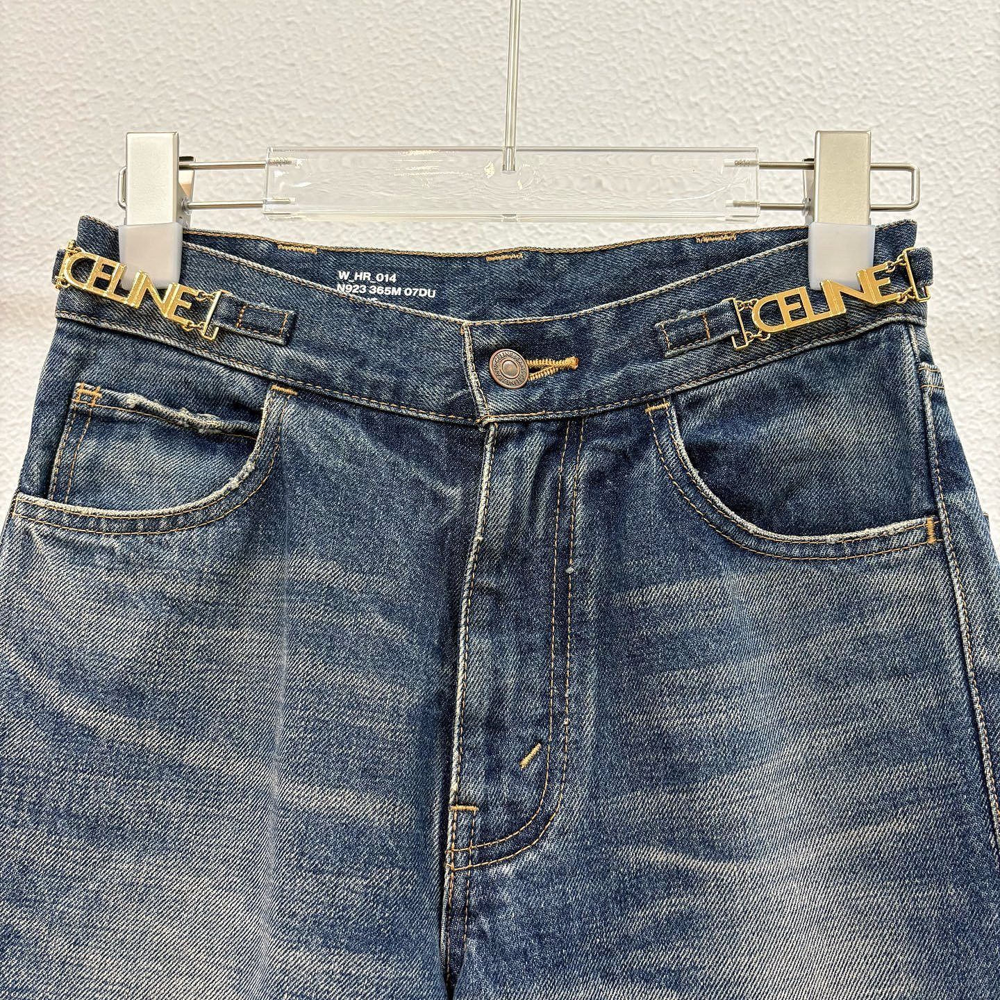 Celine Celine Logo Waist Straight Jeans Size 25 Size 25" / US 0 / IT 36 - 6 Thumbnail