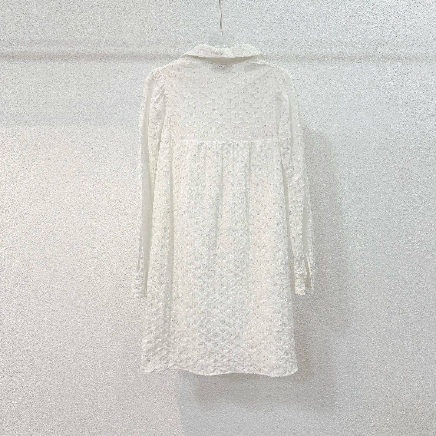 Celine CELINE White Cotton Embroidered Mini Dress Size 38 Size S / US 4 / IT 40 - 2 Thumbnail
