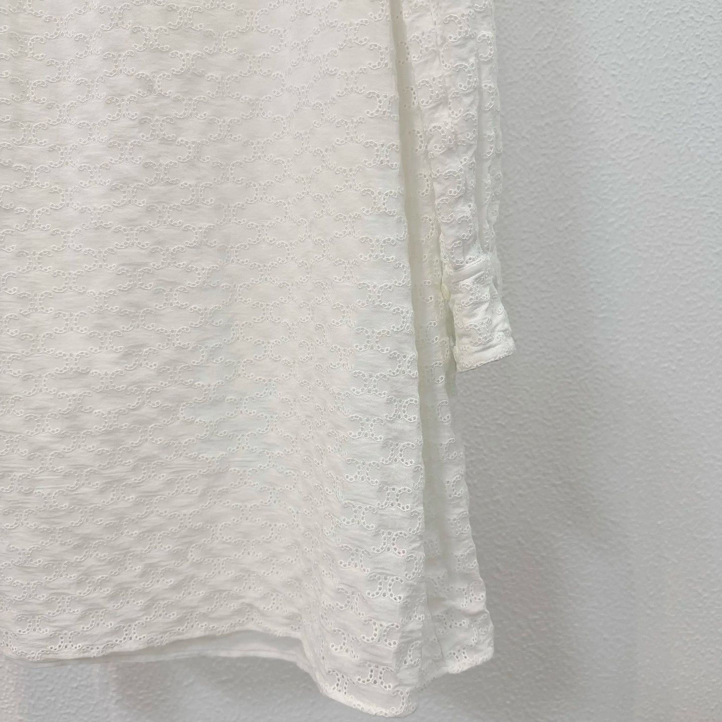 Celine CELINE White Cotton Embroidered Mini Dress Size 38 Size S / US 4 / IT 40 - 5 Thumbnail