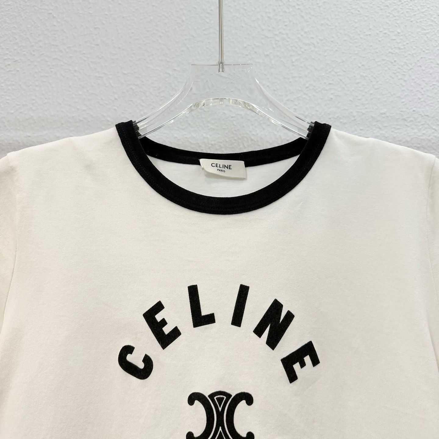 Celine Celine Logo Print Ringer T-Shirt Size XL Size XL / US 12-14 / IT 48-50 - 3 Thumbnail