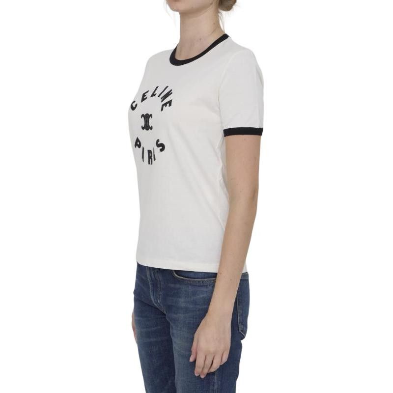 Celine Celine Logo Print Ringer T-Shirt Size XL Size XL / US 12-14 / IT 48-50 - 8 Thumbnail
