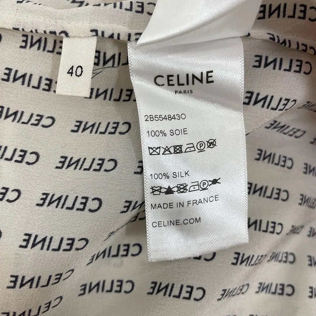 Celine Celine Letter Print Silk Button Up Shirt Size 40 Size M / US 6-8 / IT 42-44 - 4 Thumbnail