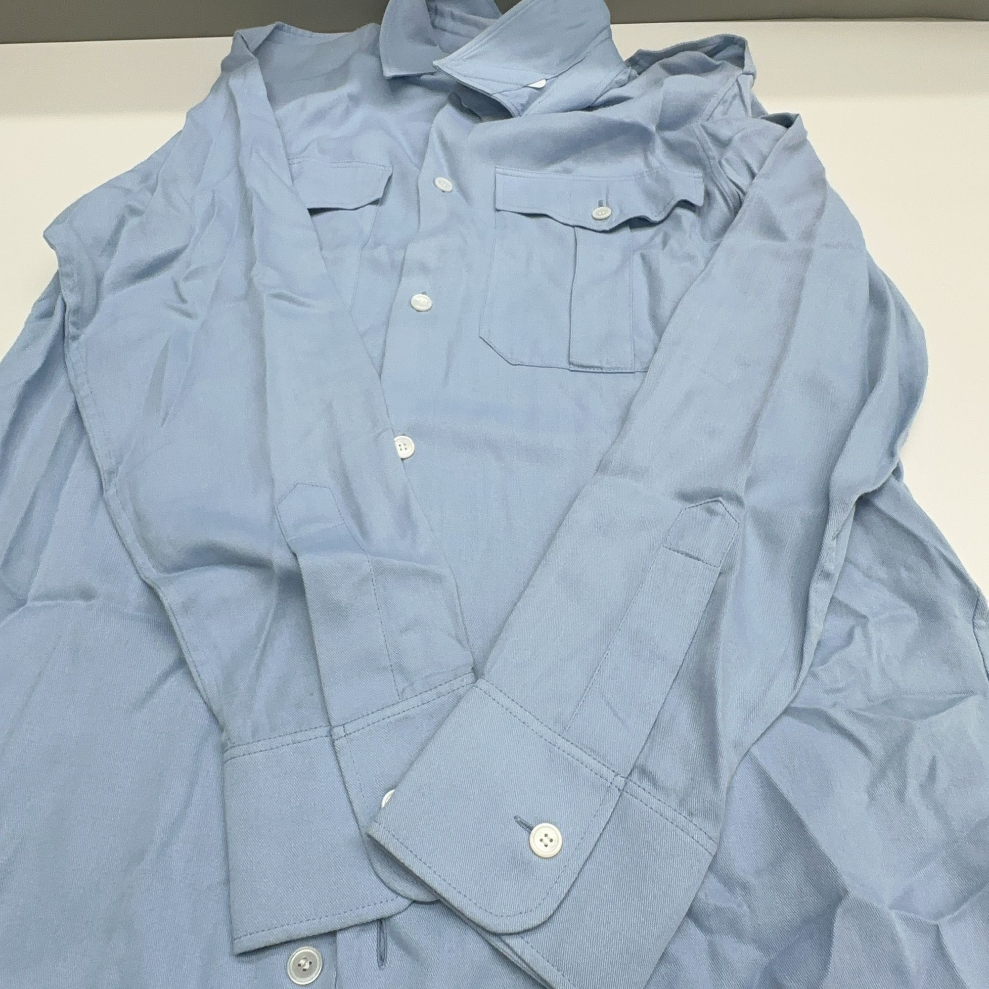 Celine Celine Blue Utility Button Up Shirt Size 34 Size XXS / US 00 / IT 34 - 10 Thumbnail