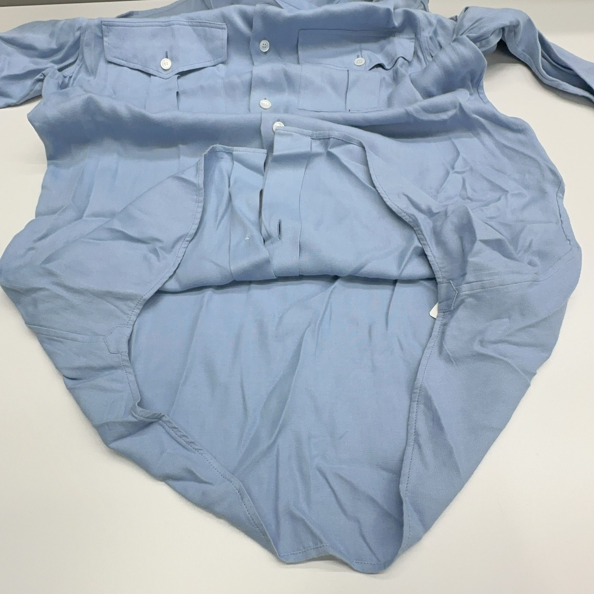 Celine Celine Blue Utility Button Up Shirt Size 34 Size XXS / US 00 / IT 34 - 8 Thumbnail