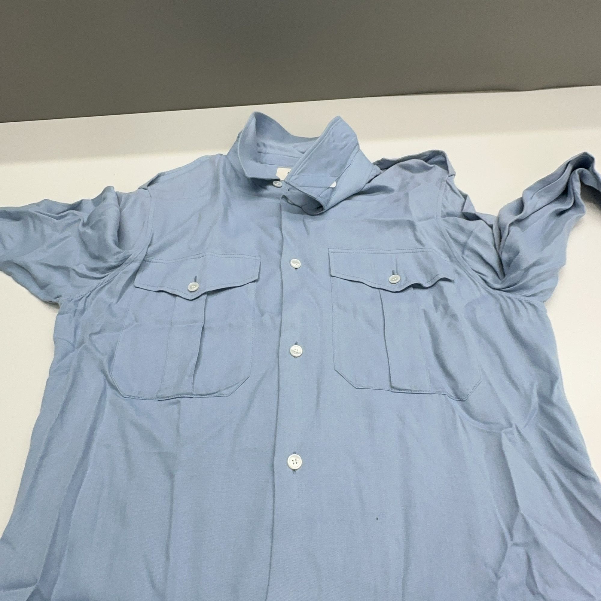Celine Celine Blue Utility Button Up Shirt Size 34 Size XXS / US 00 / IT 34 - 9 Thumbnail