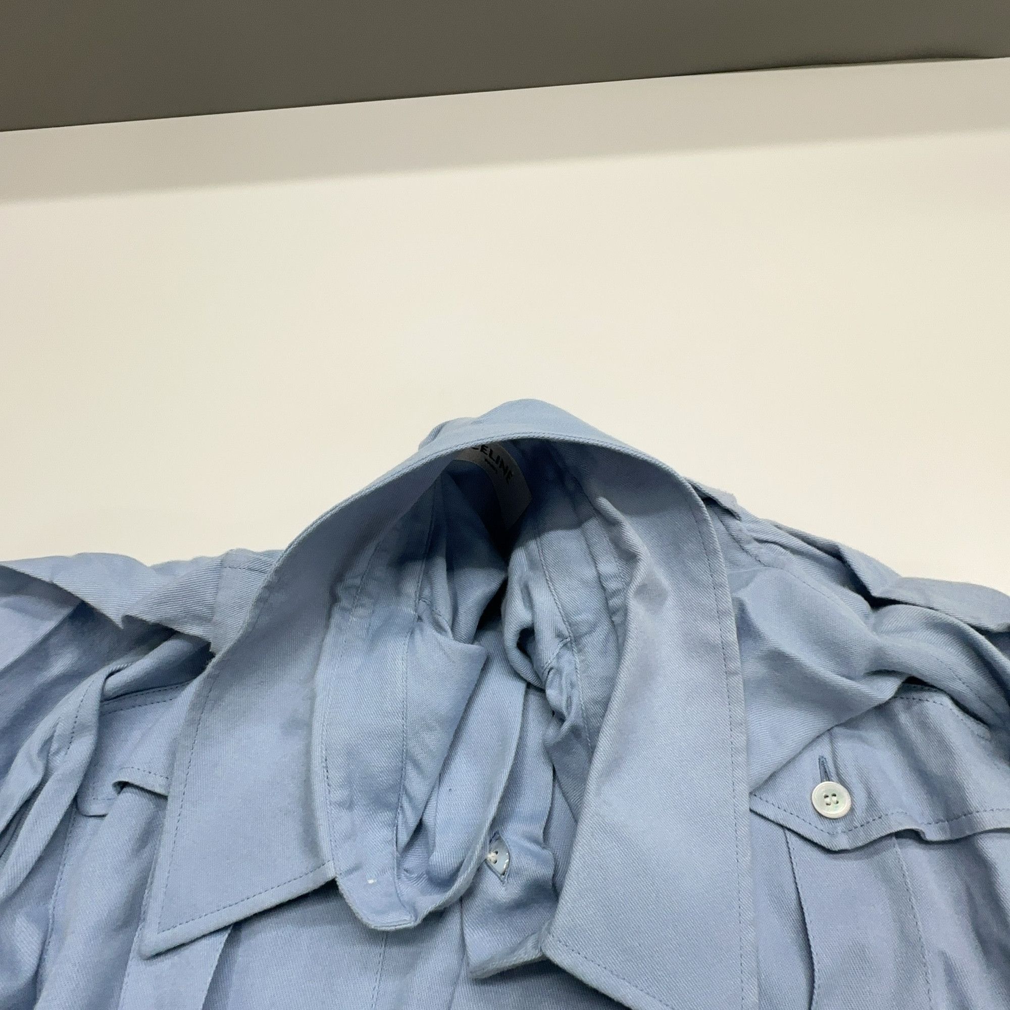 Celine Celine Blue Utility Button Up Shirt Size 34 Size XXS / US 00 / IT 34 - 7 Thumbnail