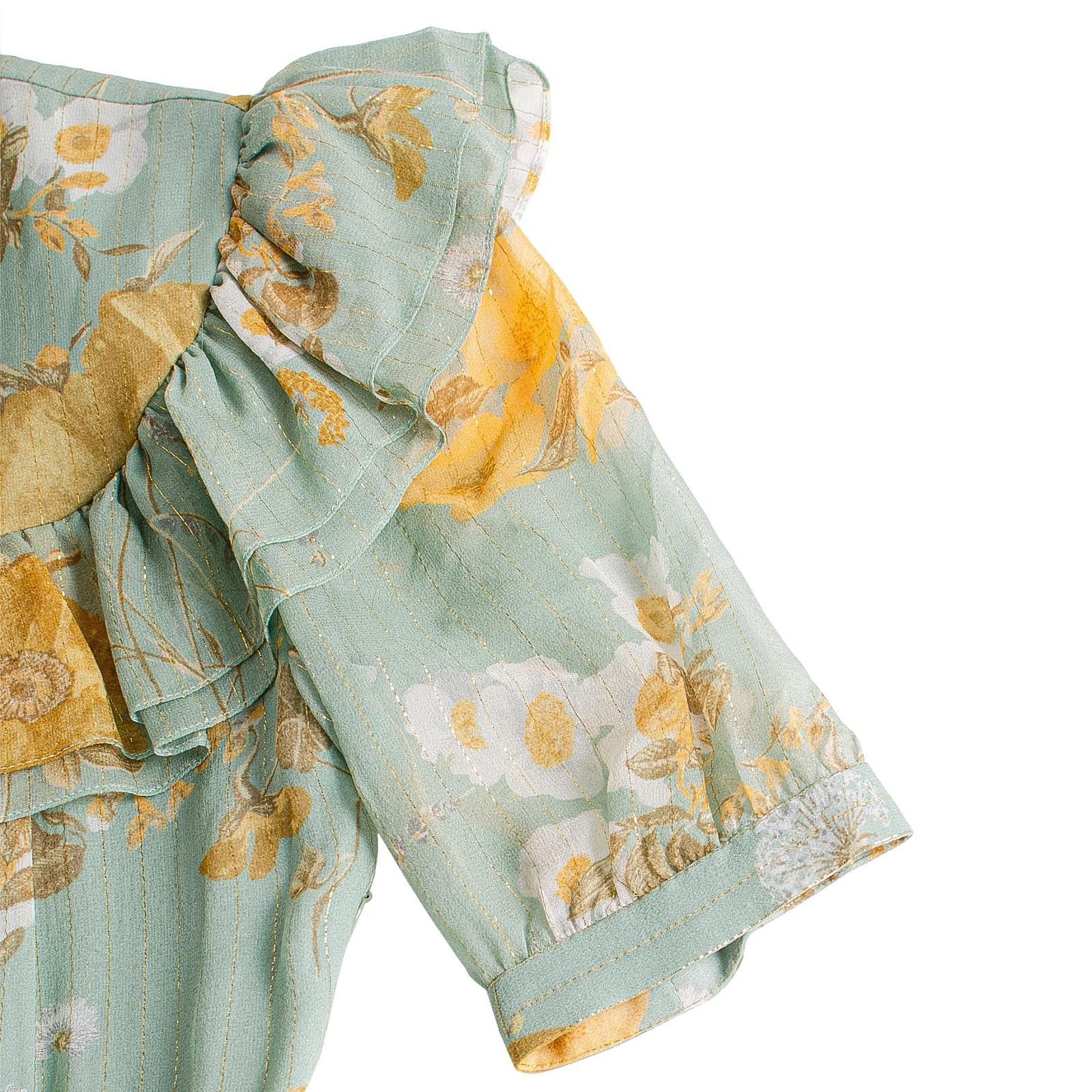 Celine Celine Floral Silk Ruffle Midi Dress Size 34 Size XS / US 0-2 / IT 36-38 - 6 Thumbnail