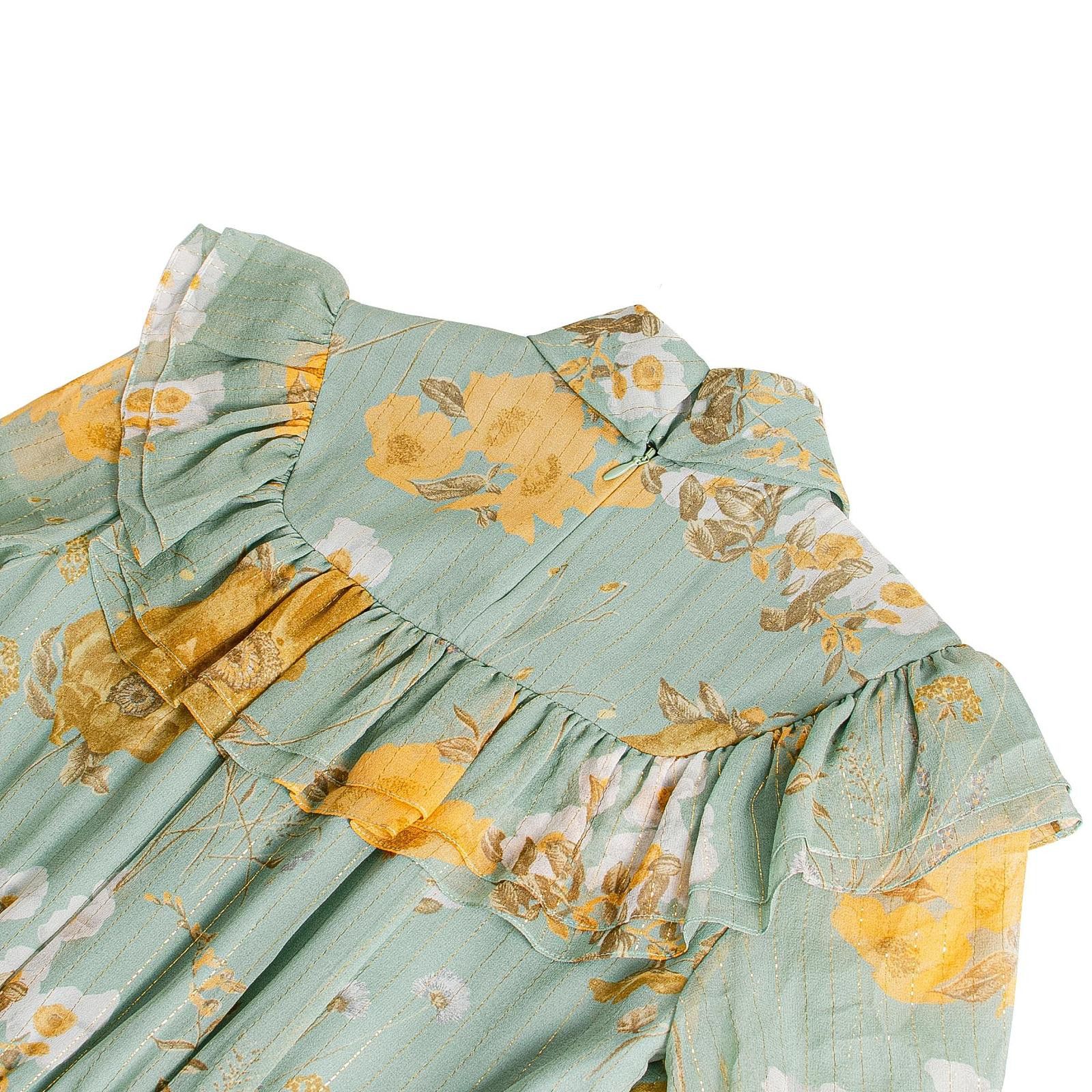 Celine Celine Floral Silk Ruffle Midi Dress Size 34 Size XS / US 0-2 / IT 36-38 - 7 Thumbnail