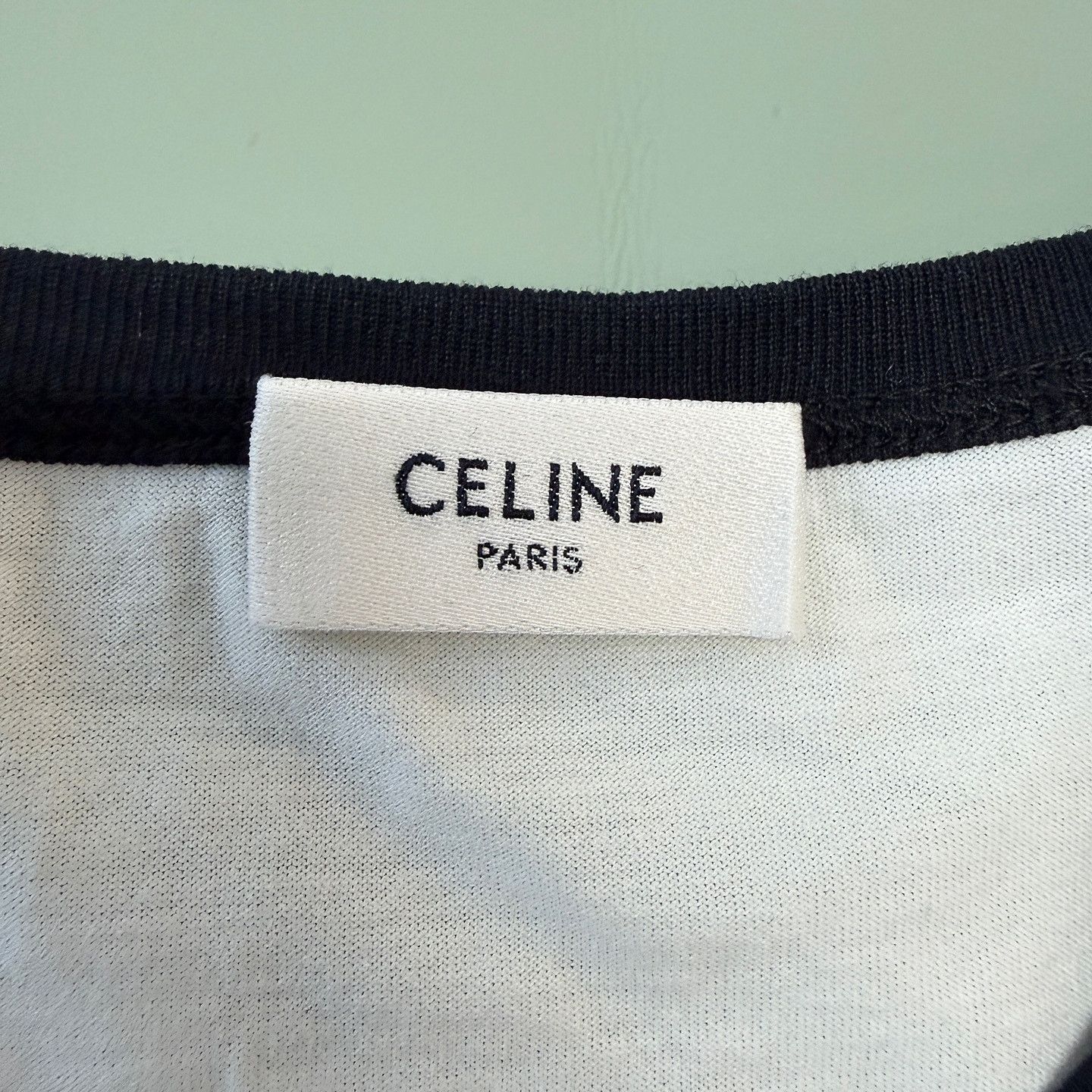 Celine Celine Logo Paris Ringer T-Shirt Size L Size L / US 10 / IT 46 - 3 Thumbnail
